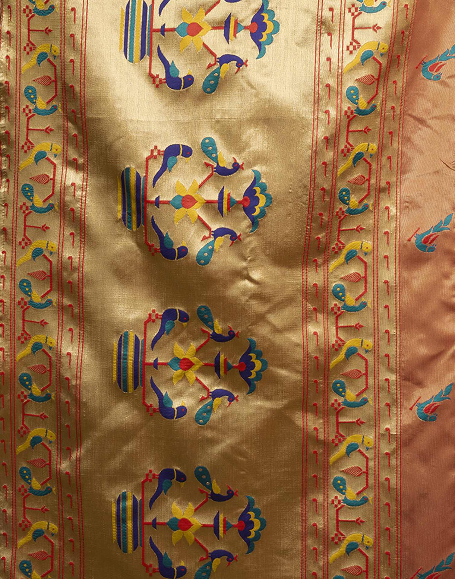 Orange Silk Woven Paithani Saree