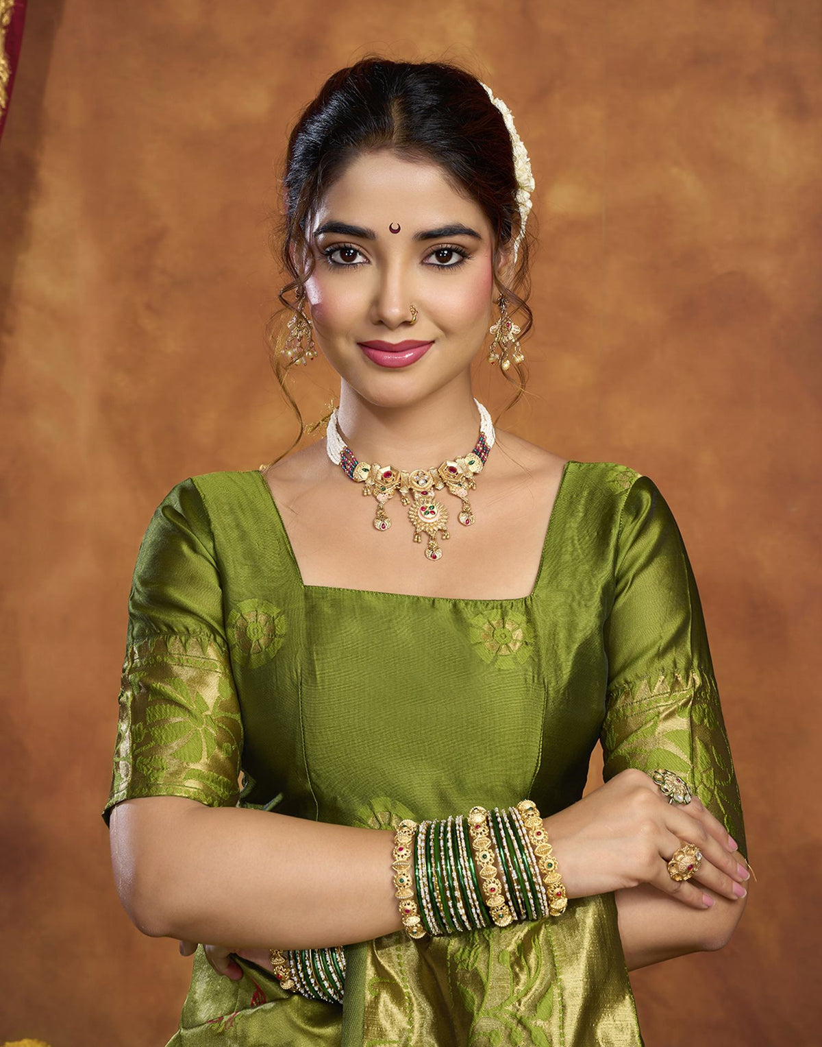 Parrot Green Silk Woven Paithani Saree