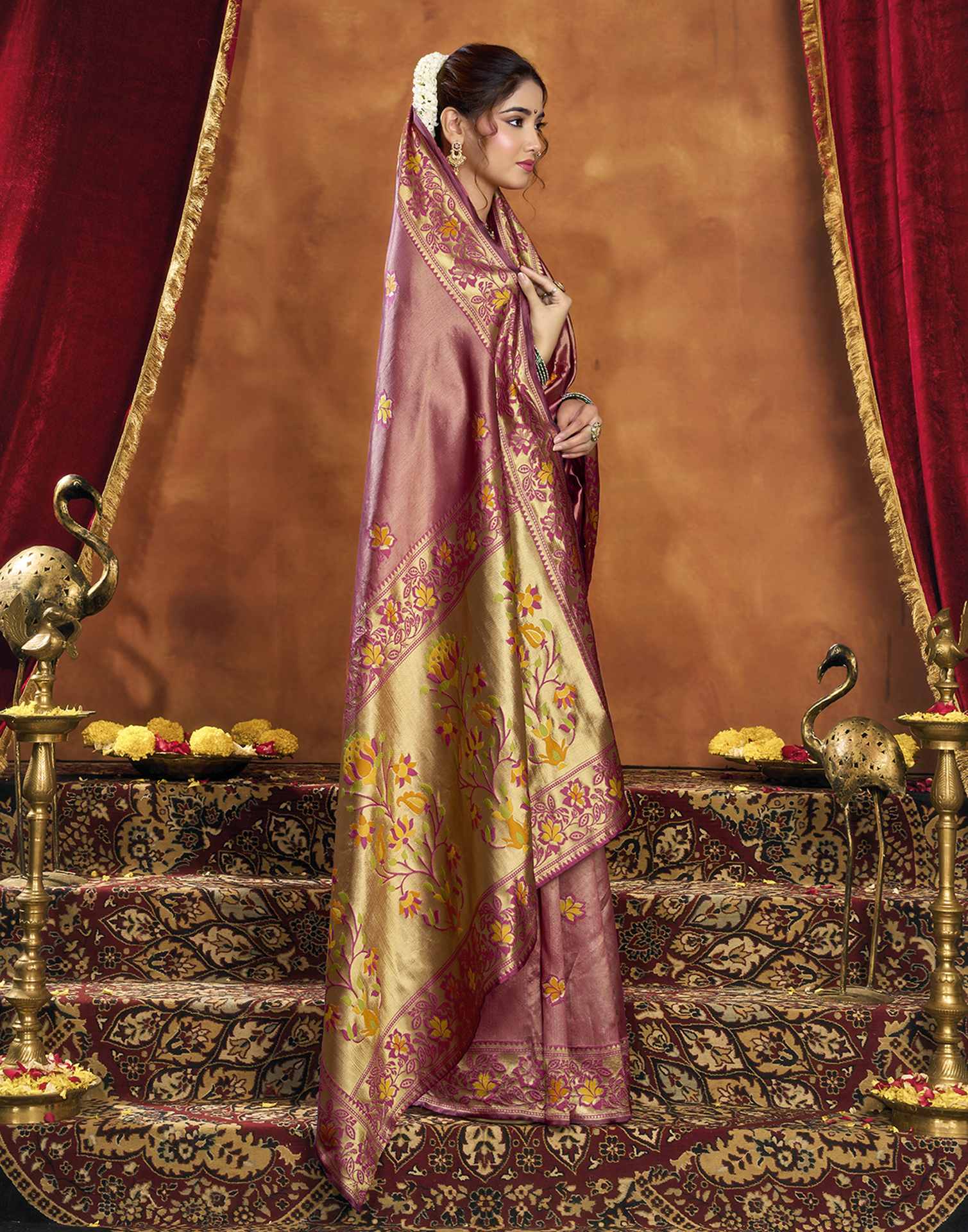 Purple Silk Woven Paithani Saree