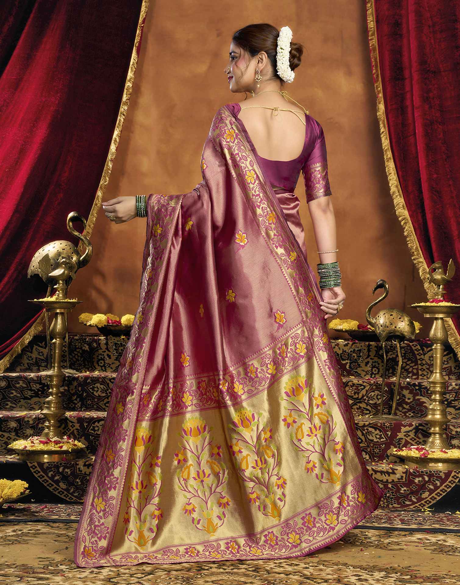 Purple Silk Woven Paithani Saree