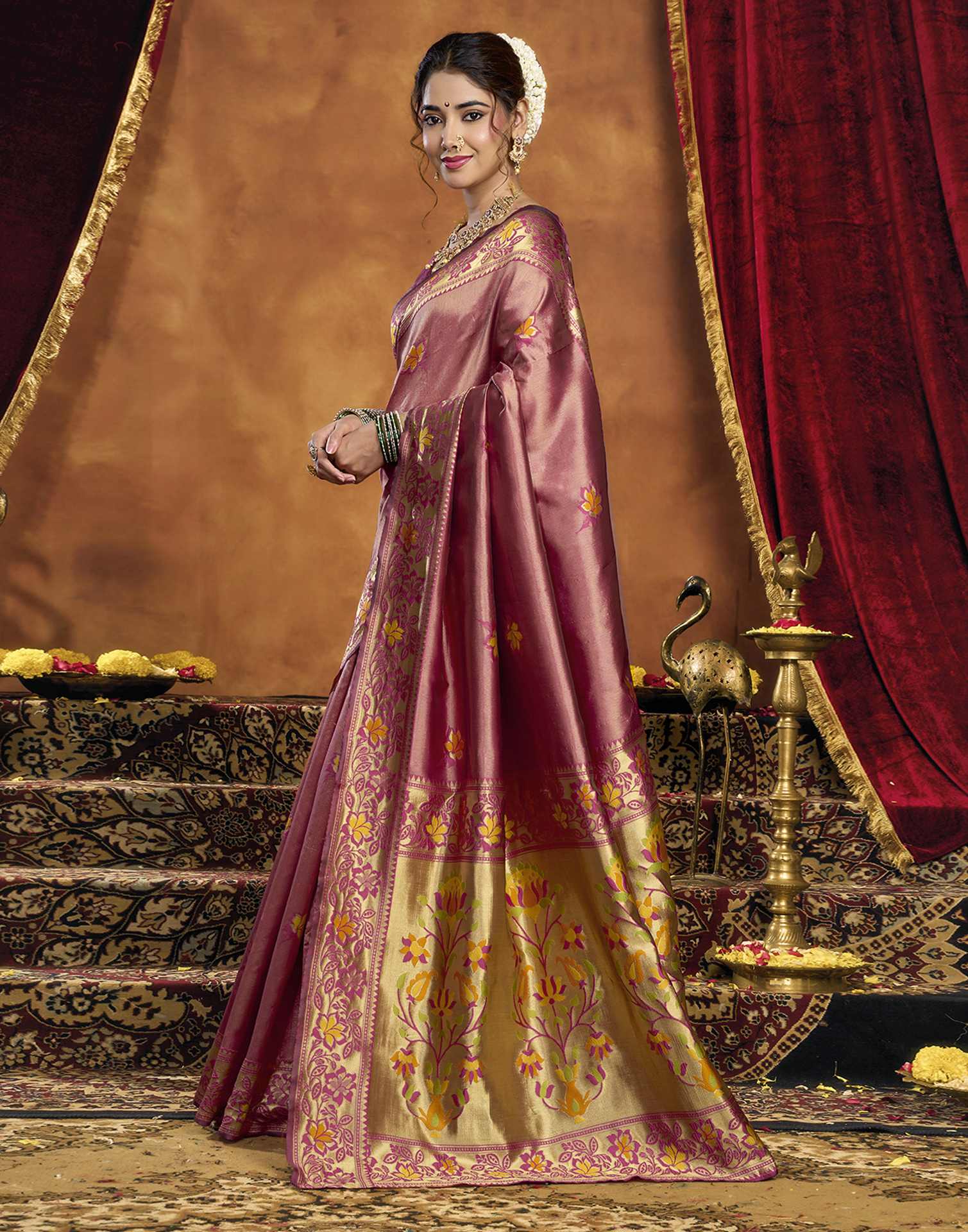 Purple Silk Woven Paithani Saree