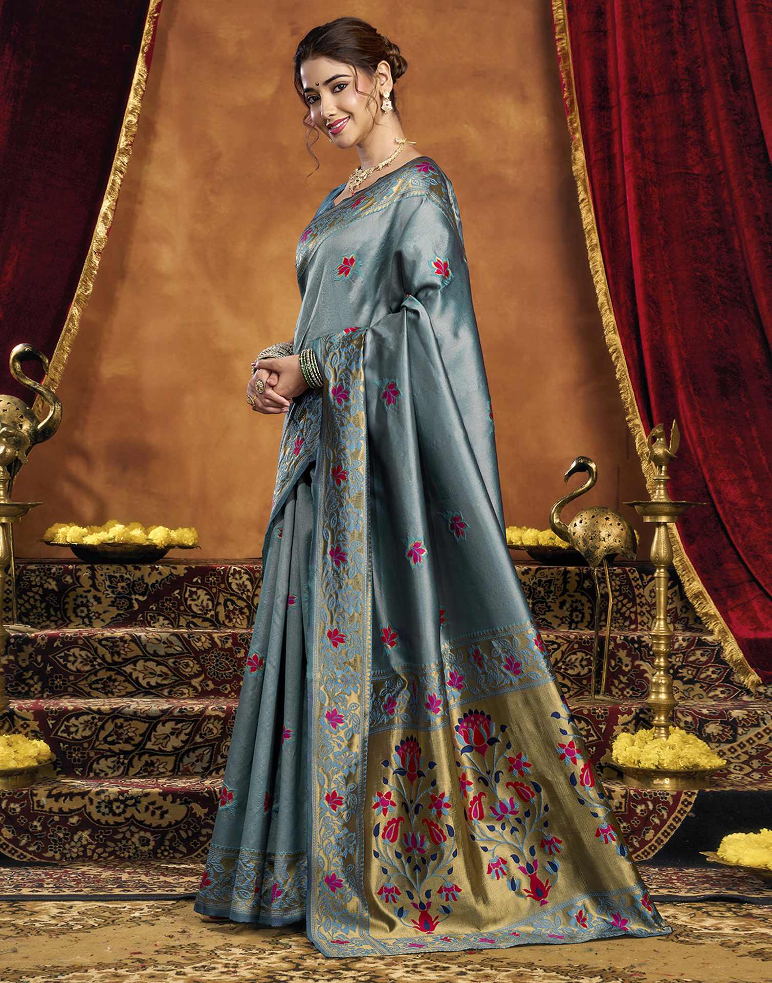 Blue Silk Woven Paithani Saree