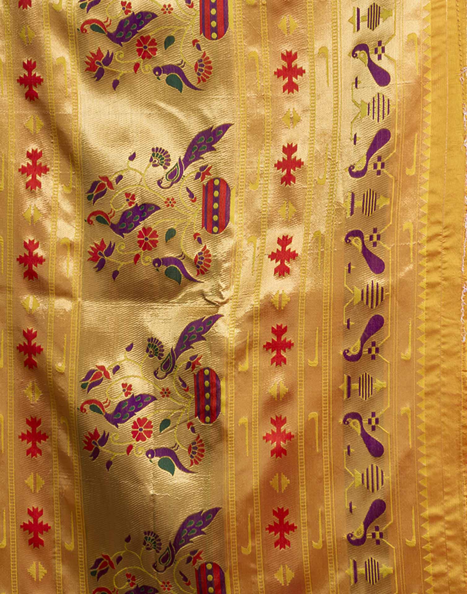 Yellow Silk Woven Paithani Saree