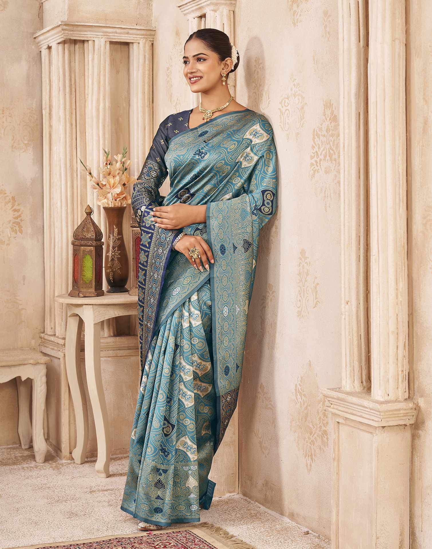 Blue Silk Woven Banarasi Saree