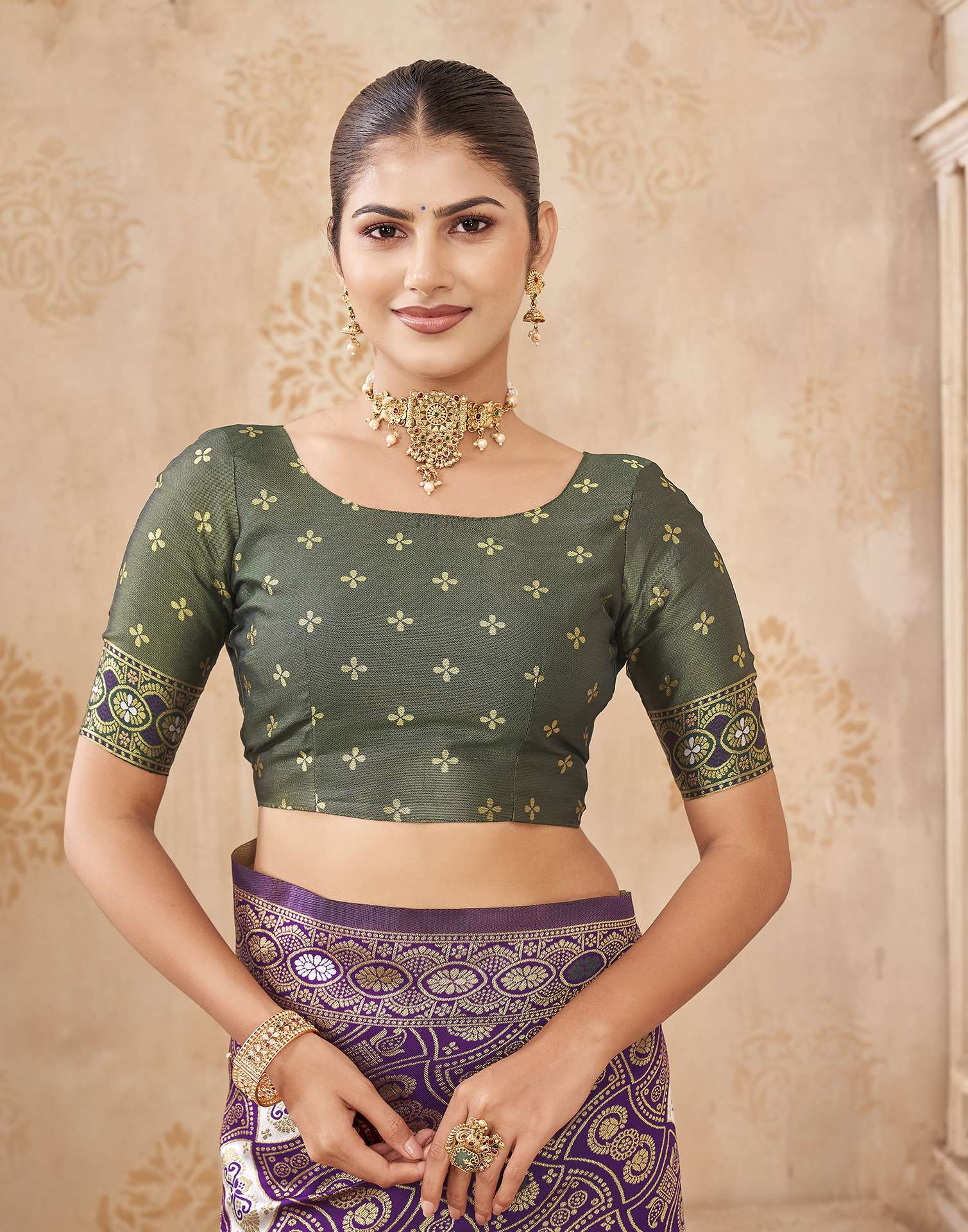 Purple Silk Woven Banarasi Saree