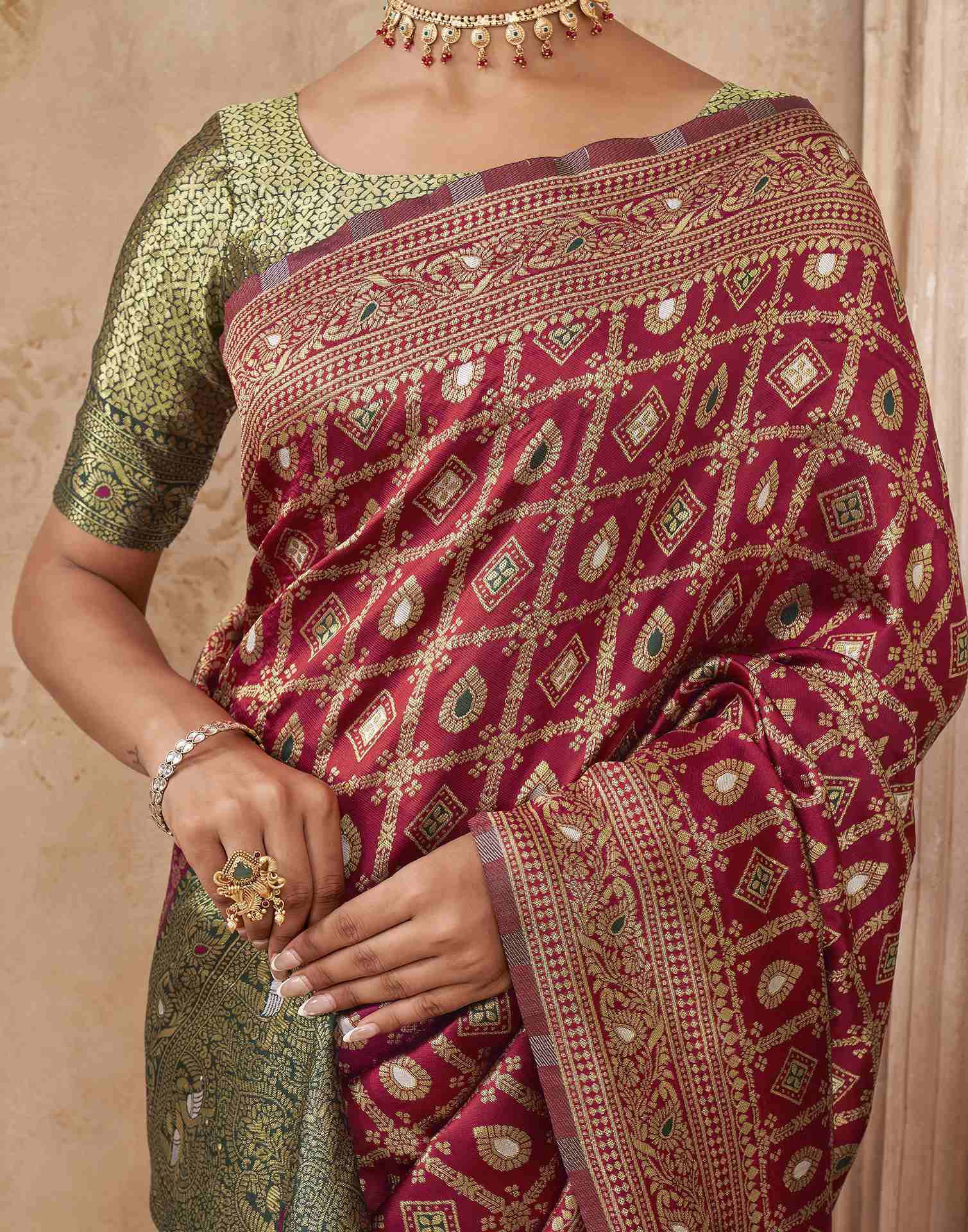 Red Silk Woven Banarasi Saree