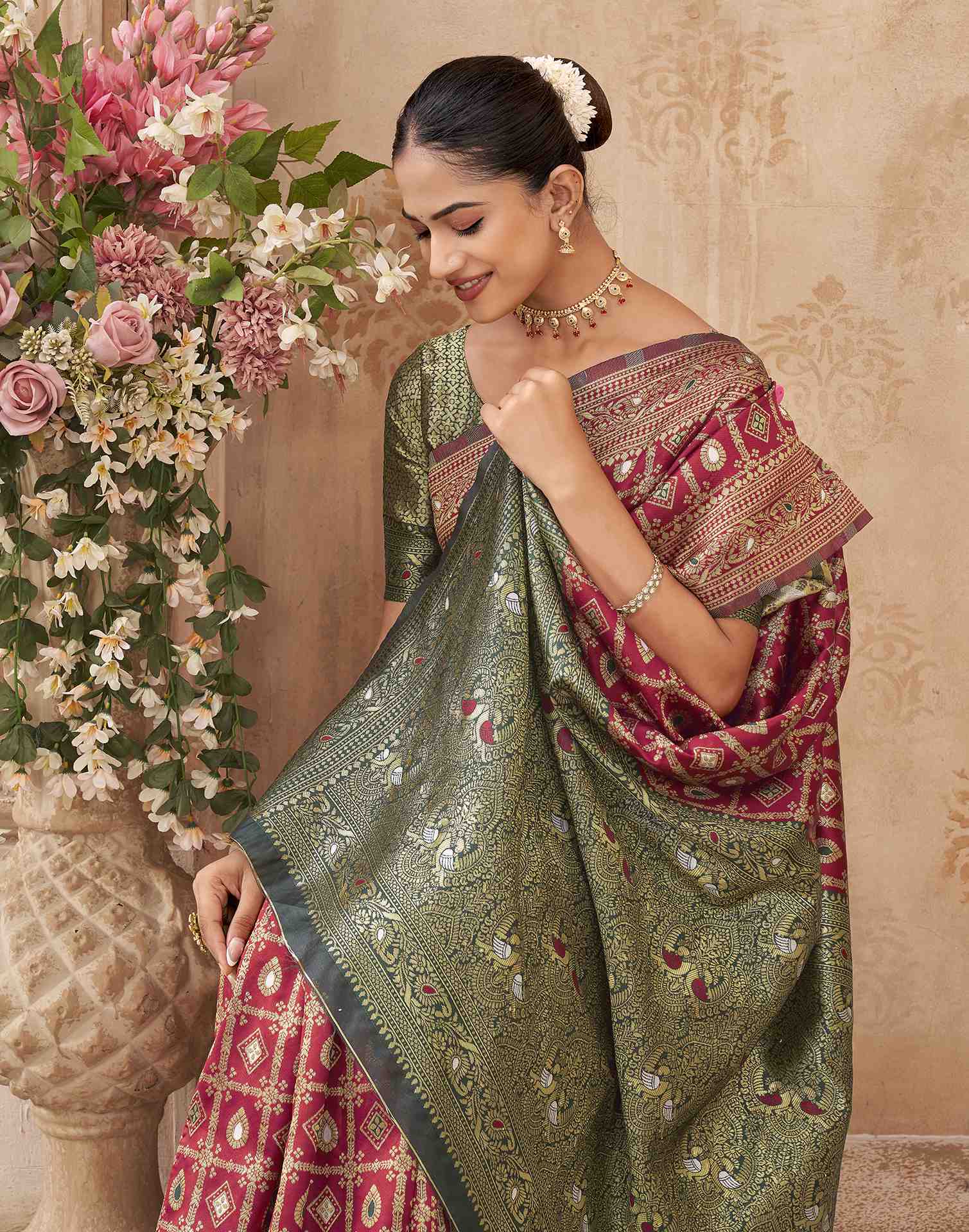 Red Silk Woven Banarasi Saree