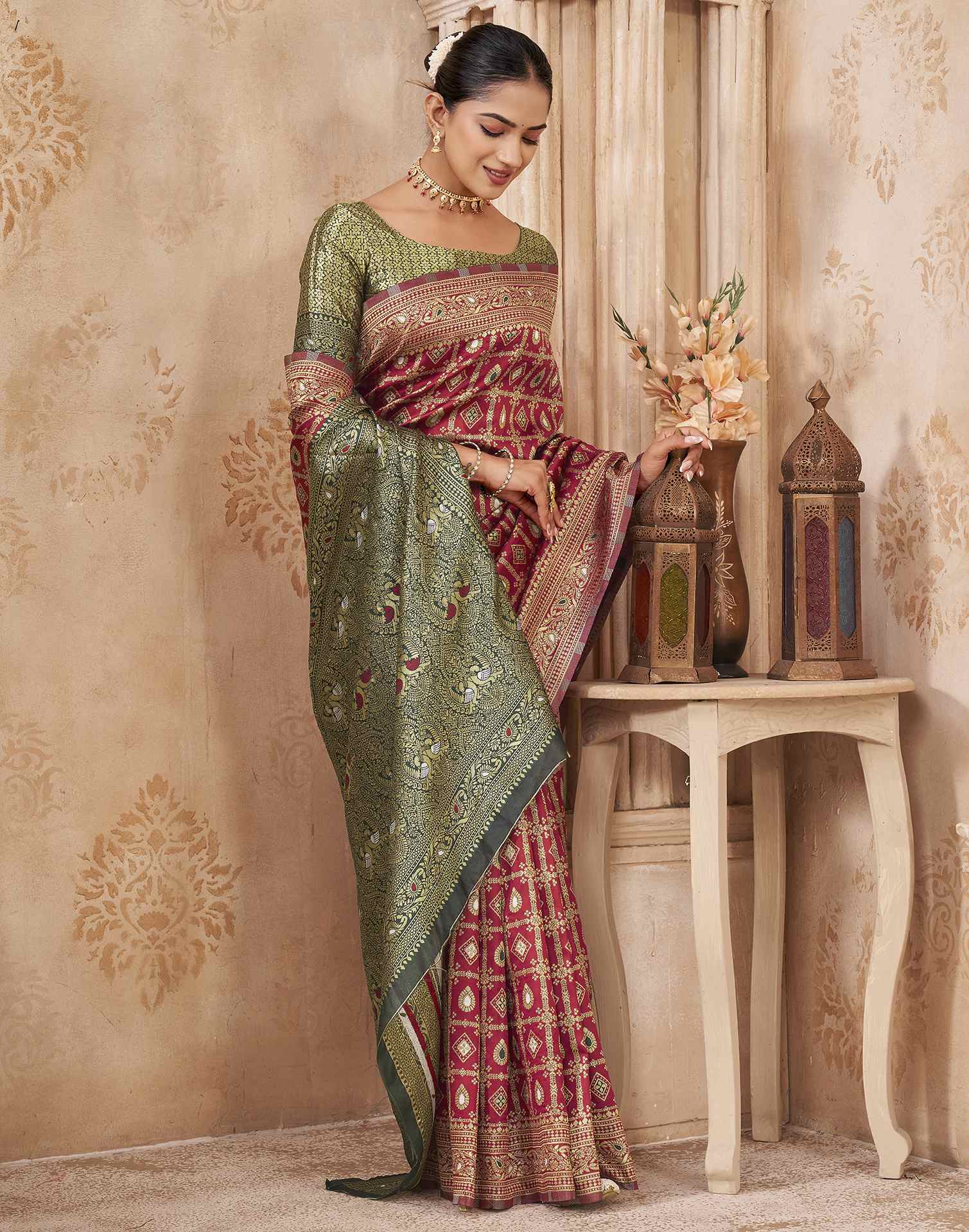 Red Silk Woven Banarasi Saree