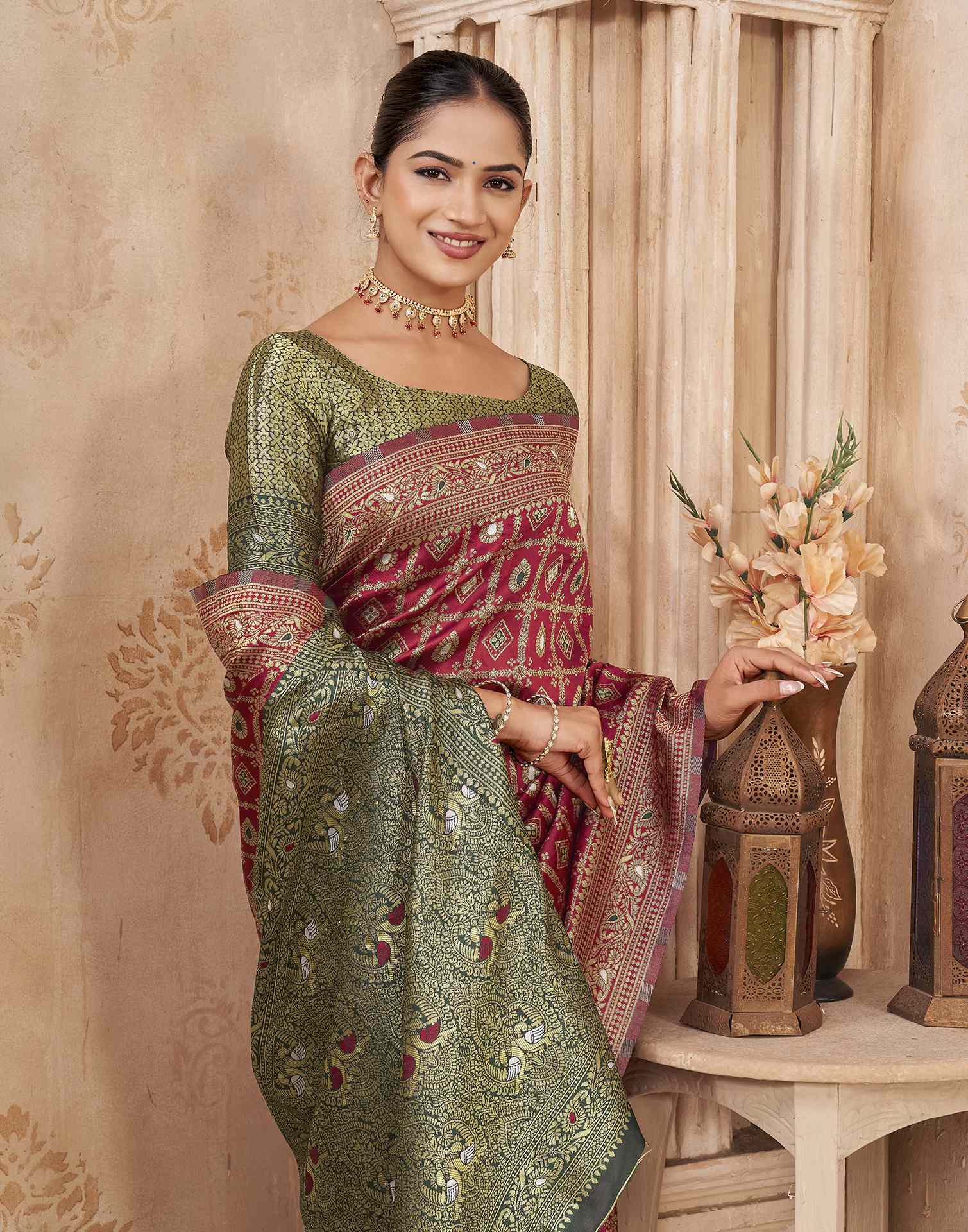Red Silk Woven Banarasi Saree