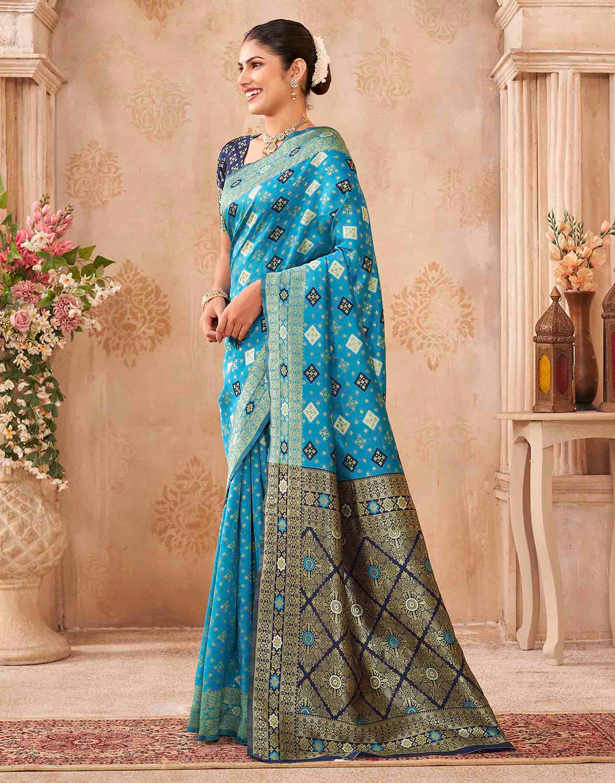 Blue Silk Woven Banarasi Saree