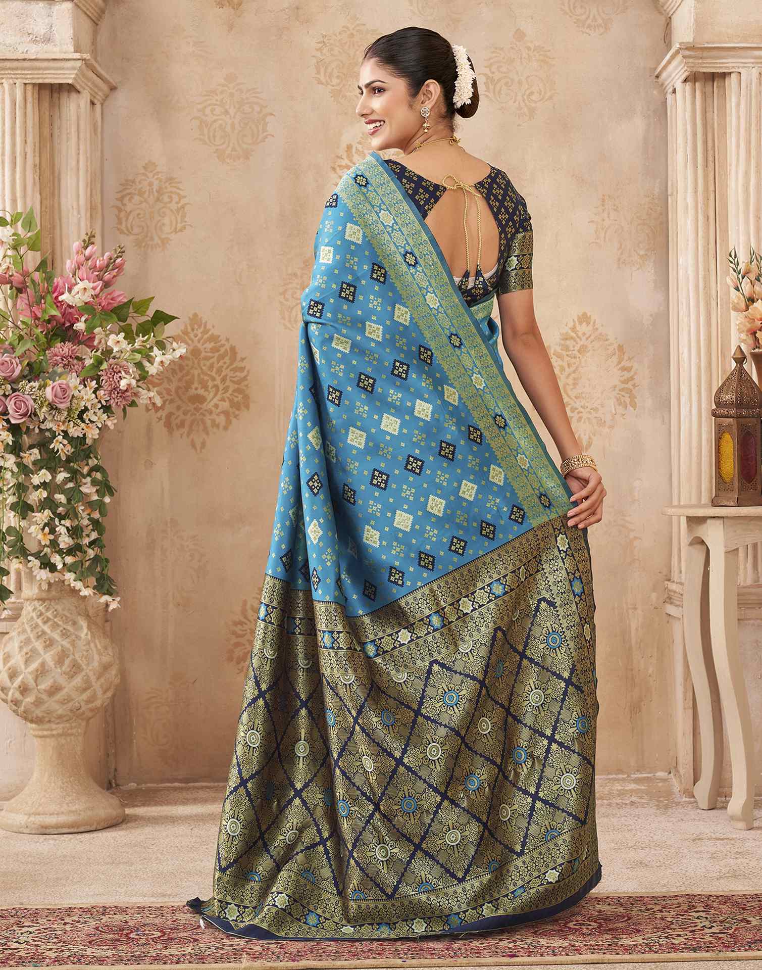 Blue Silk Woven Banarasi Saree