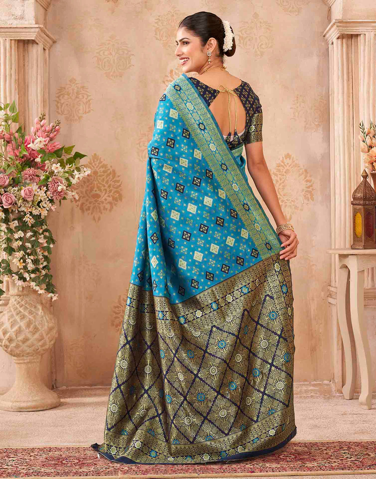 Blue Silk Woven Banarasi Saree