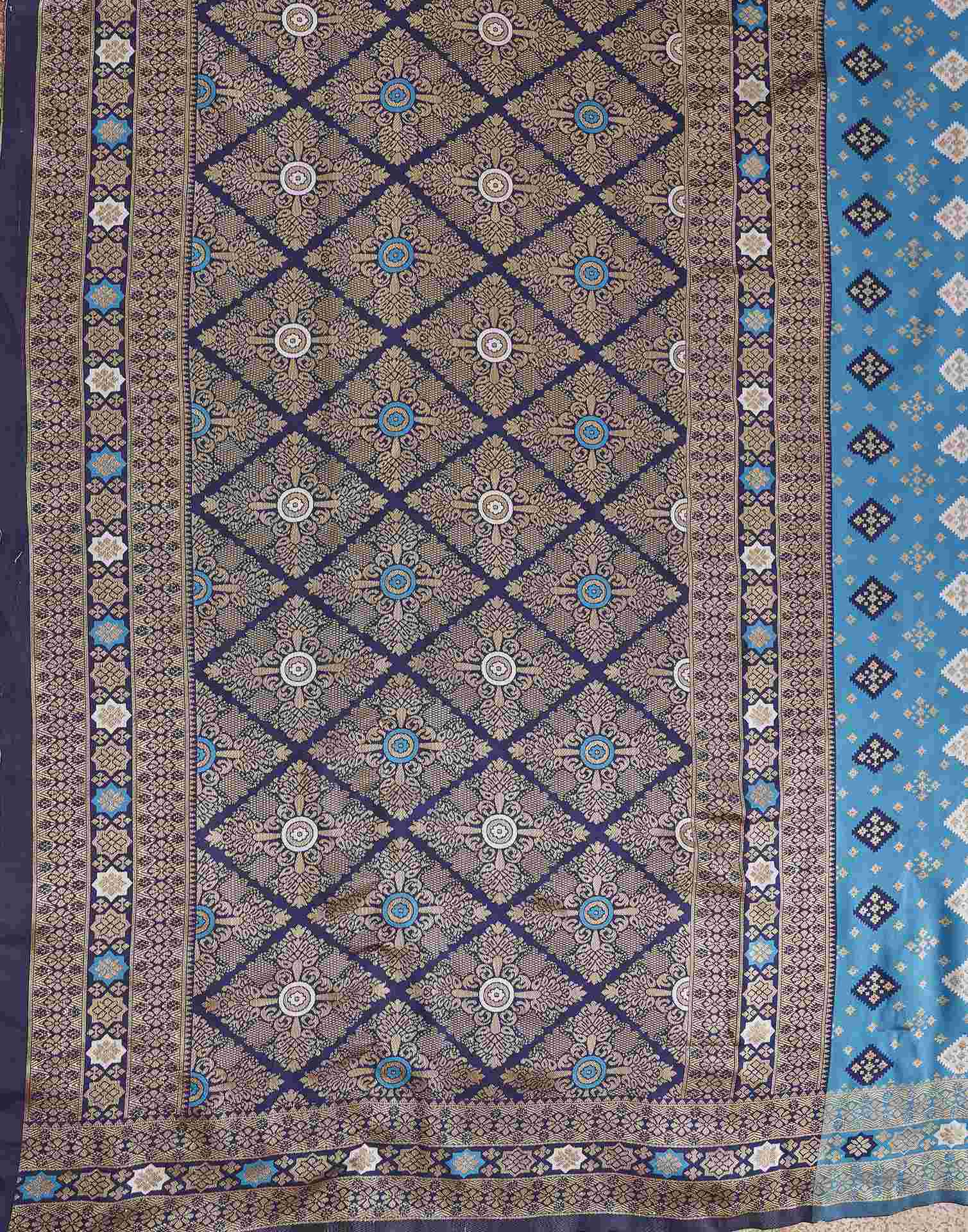 Blue Silk Woven Banarasi Saree