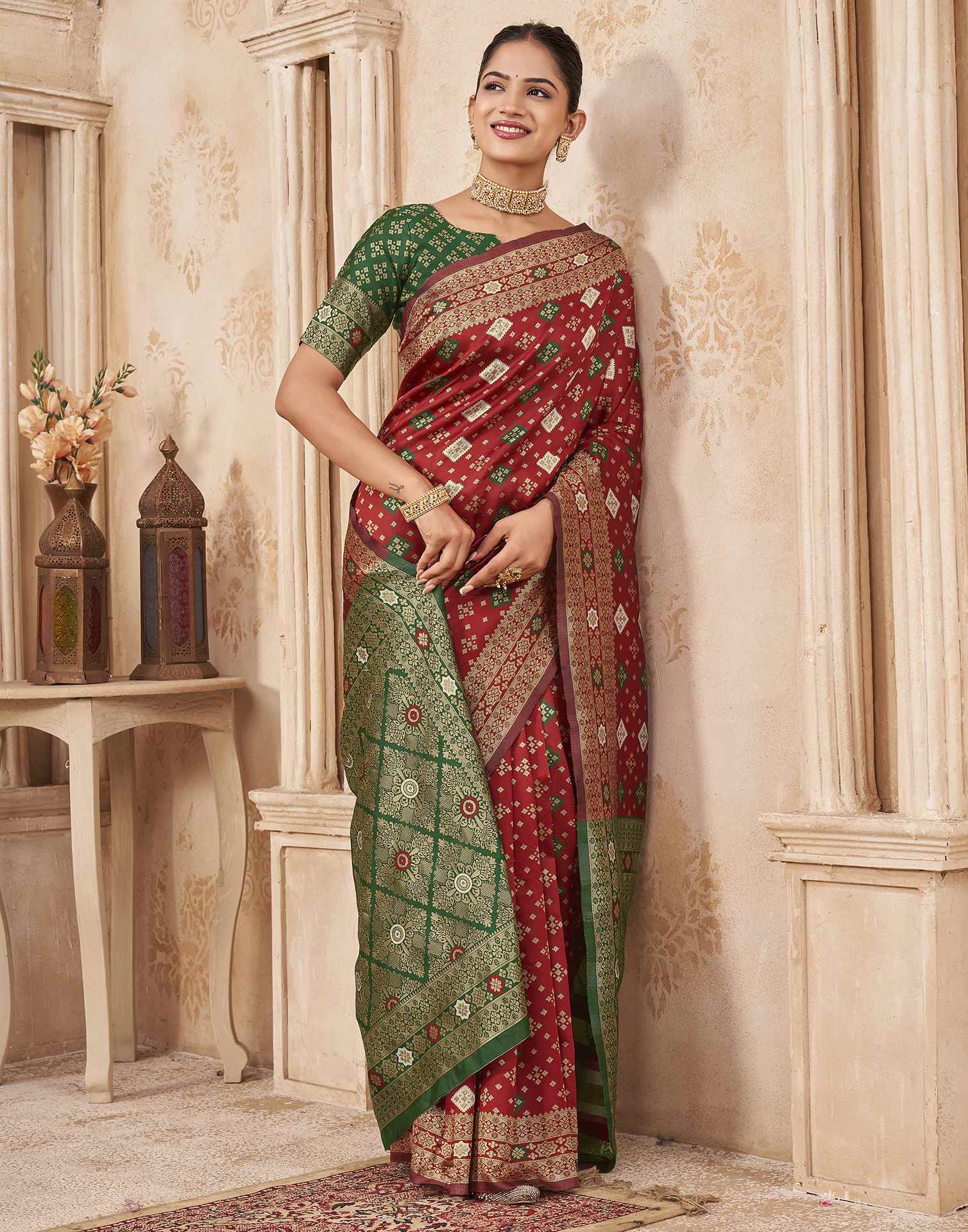 Red Silk Woven Banarasi Saree