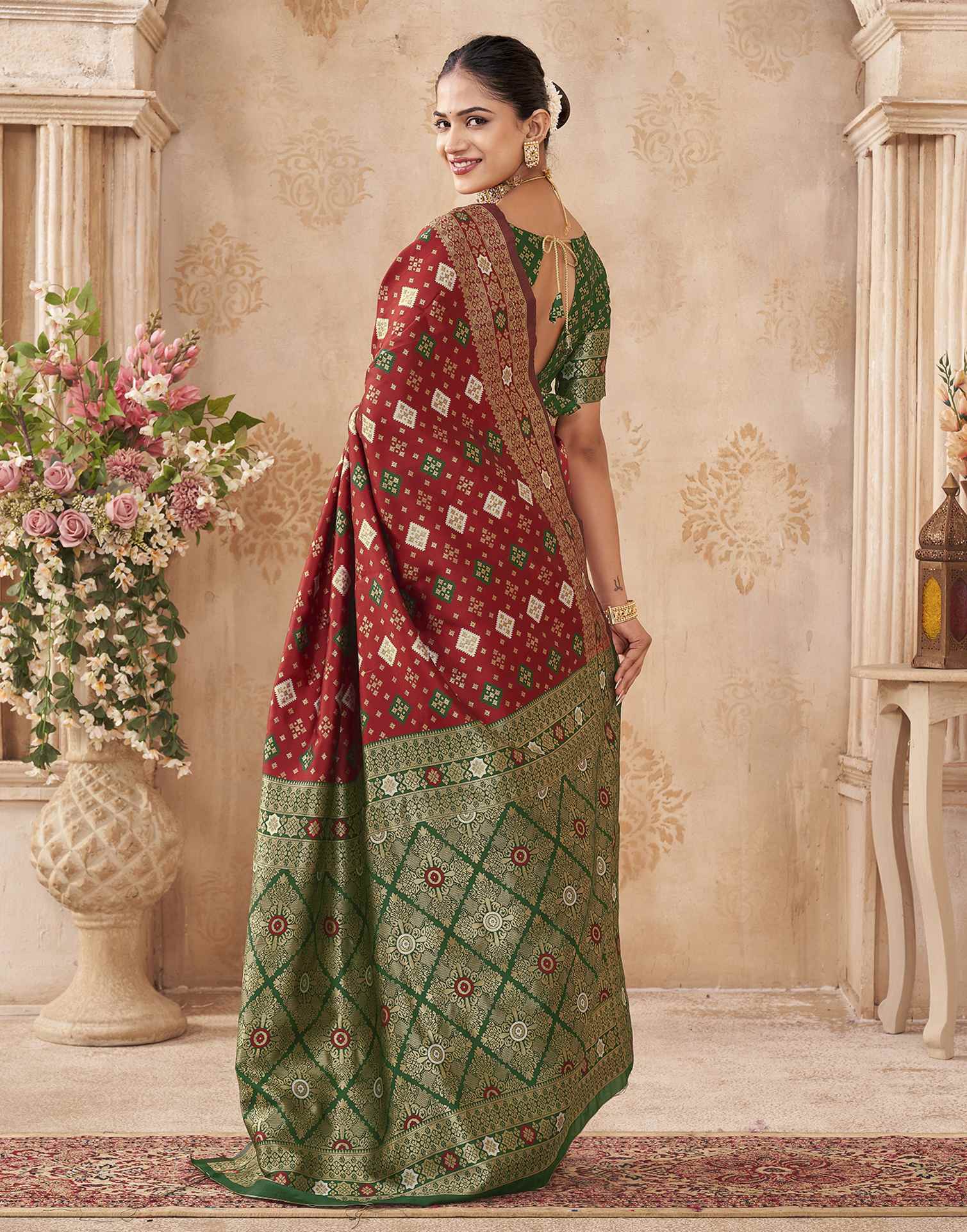 Red Silk Woven Banarasi Saree