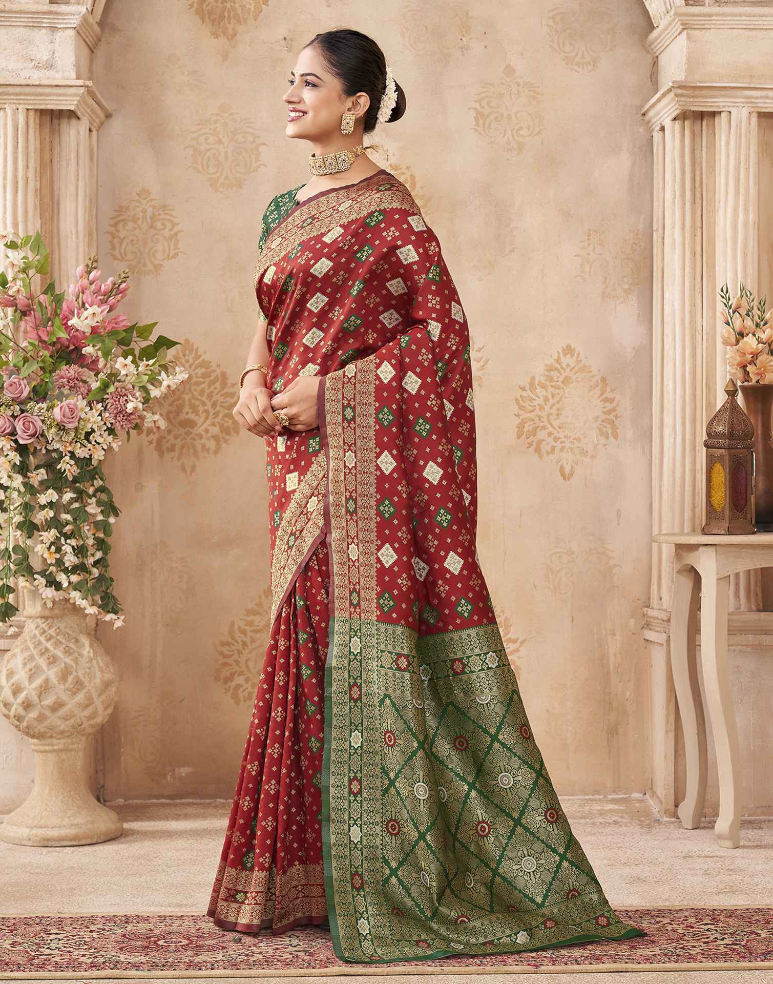 Red Silk Woven Banarasi Saree