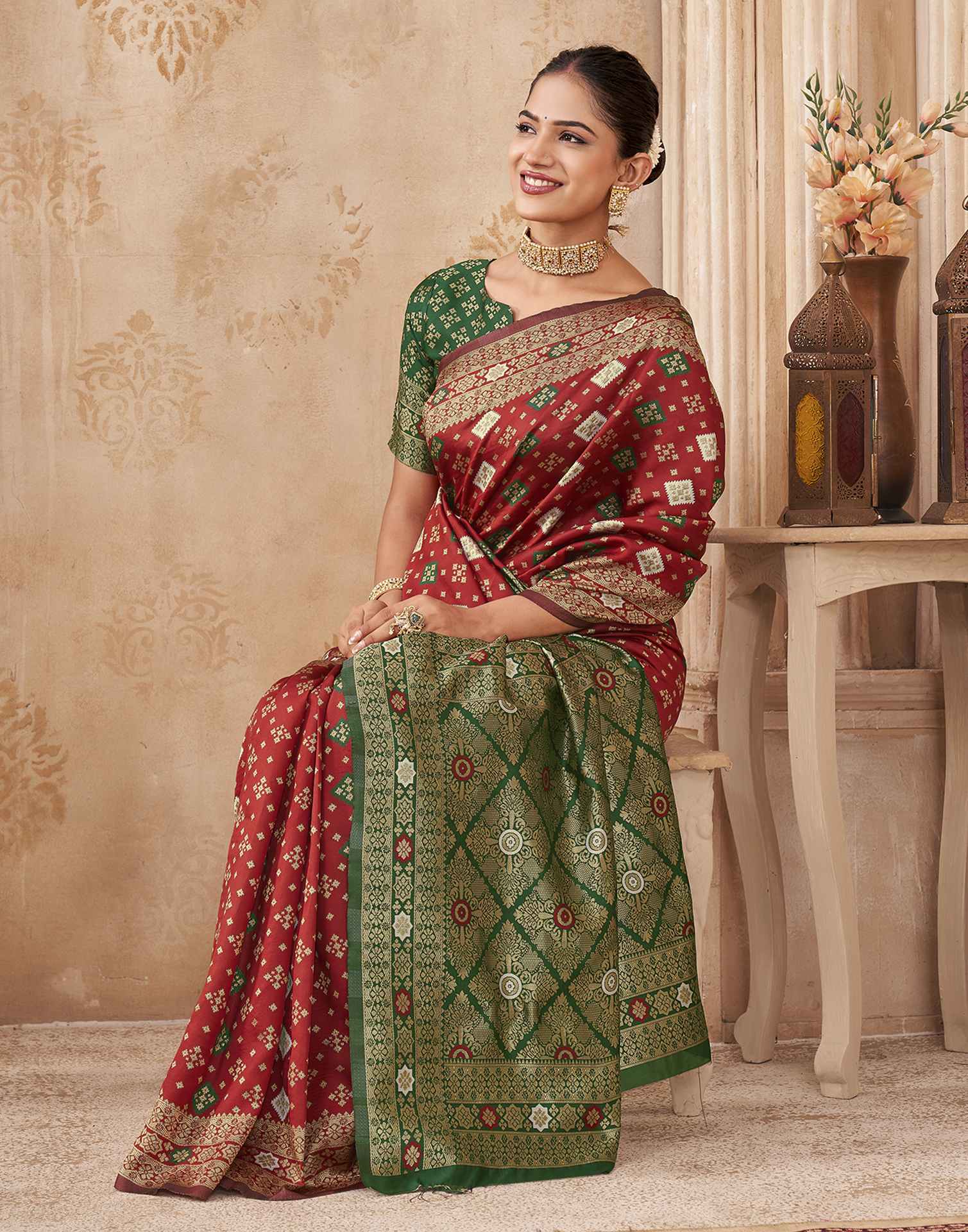 Red Silk Woven Banarasi Saree