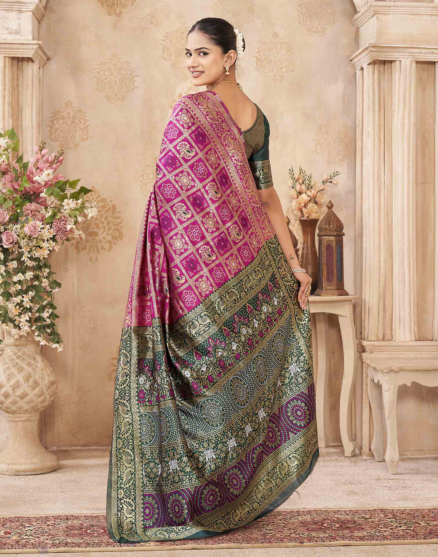 Pink Silk Woven Patola Saree