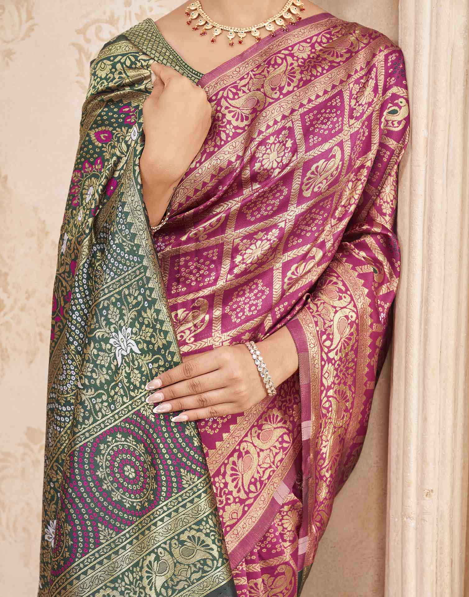 Pink Silk Woven Patola Saree