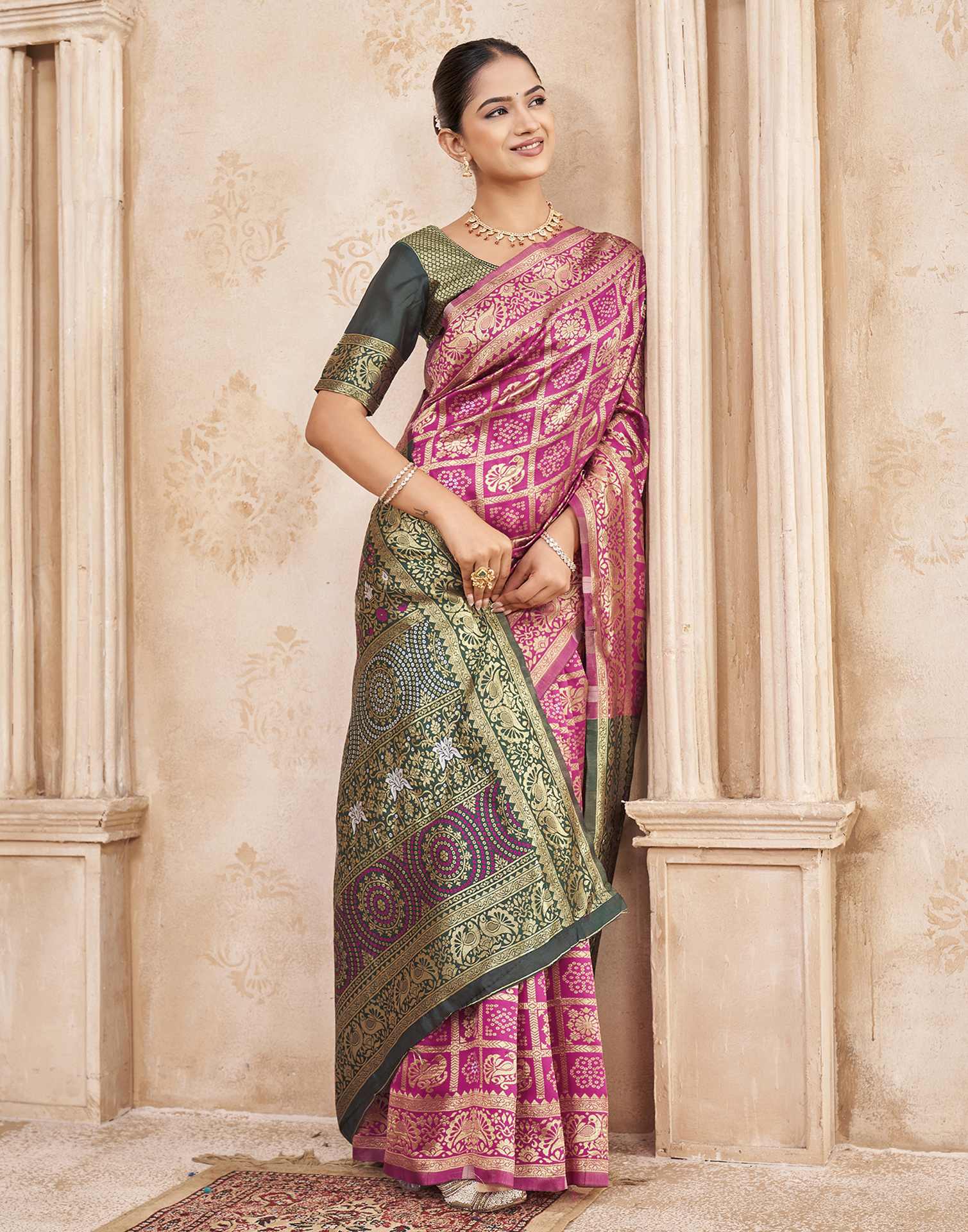 Pink Silk Woven Patola Saree