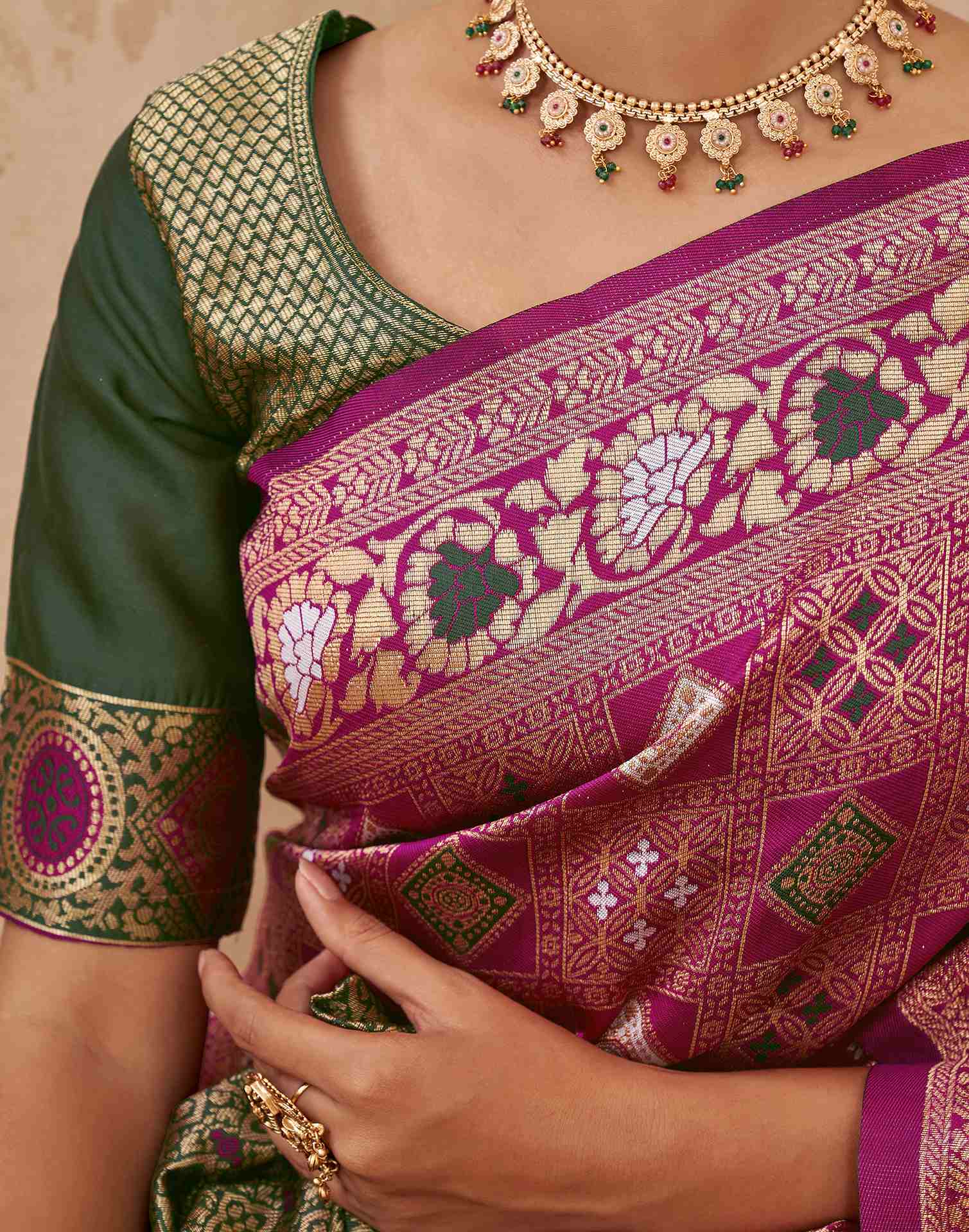 Pink Silk Woven Patola Saree