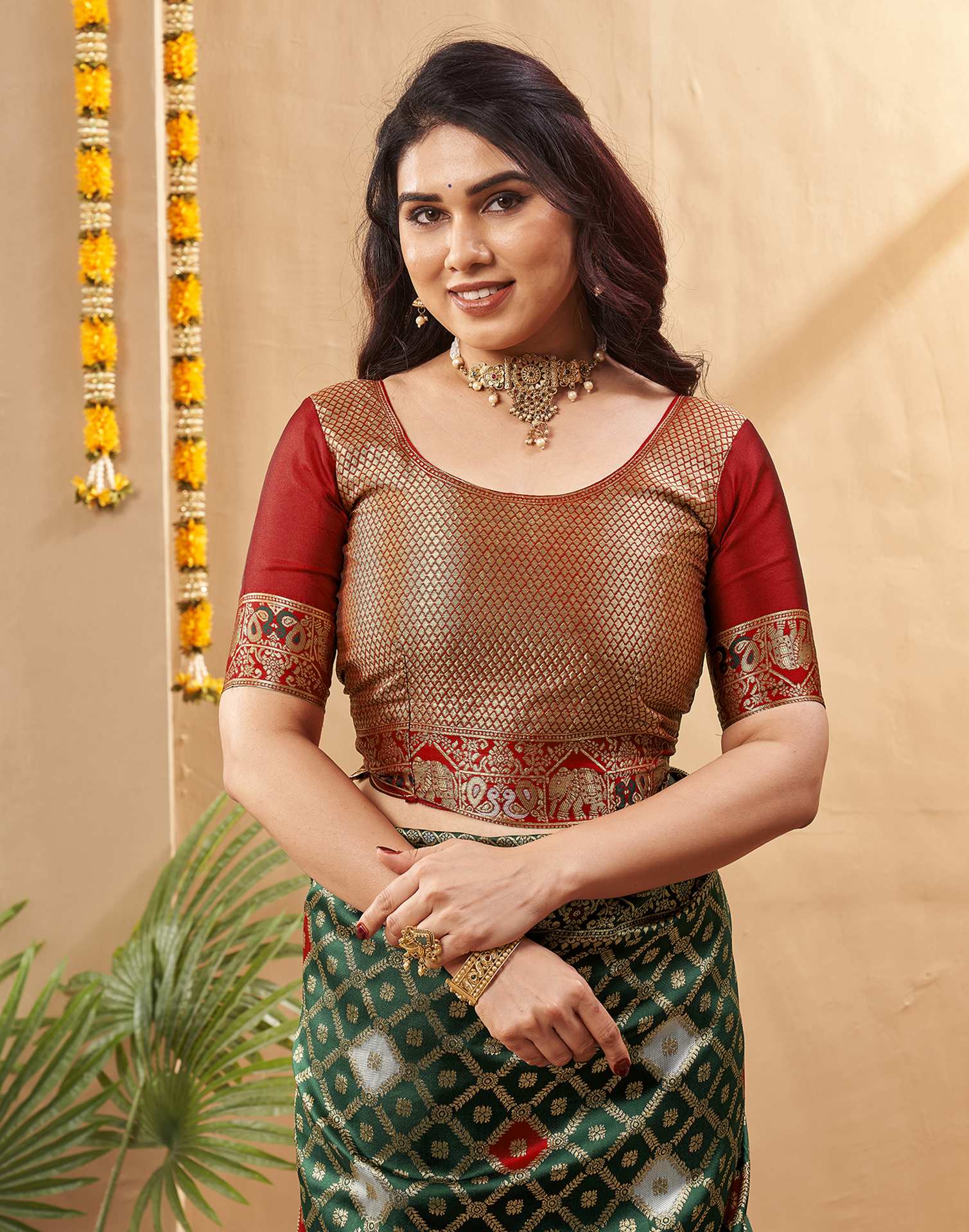 Green Silk Woven Banarasi Saree