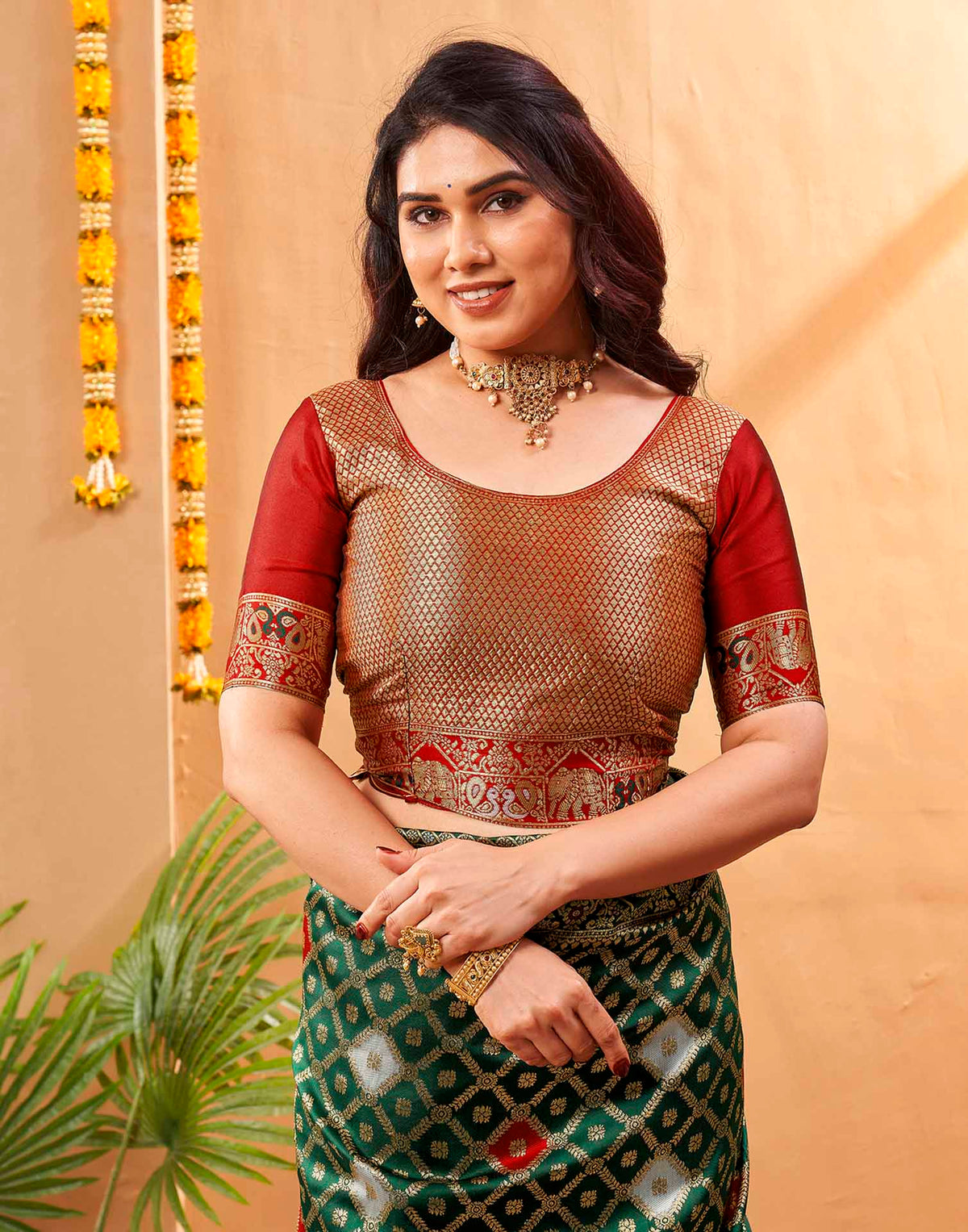 Green Silk Woven Banarasi Saree