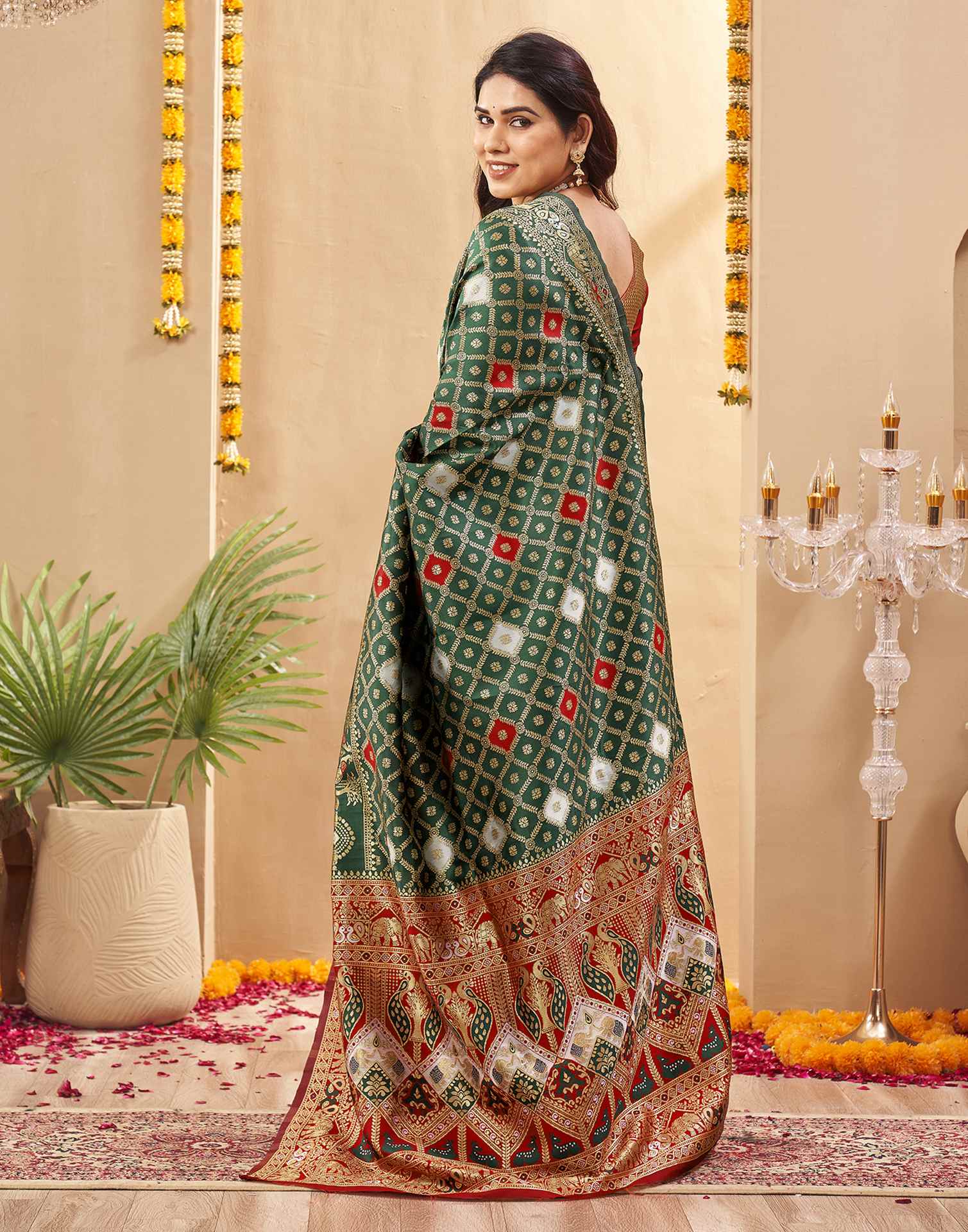 Green Silk Woven Banarasi Saree