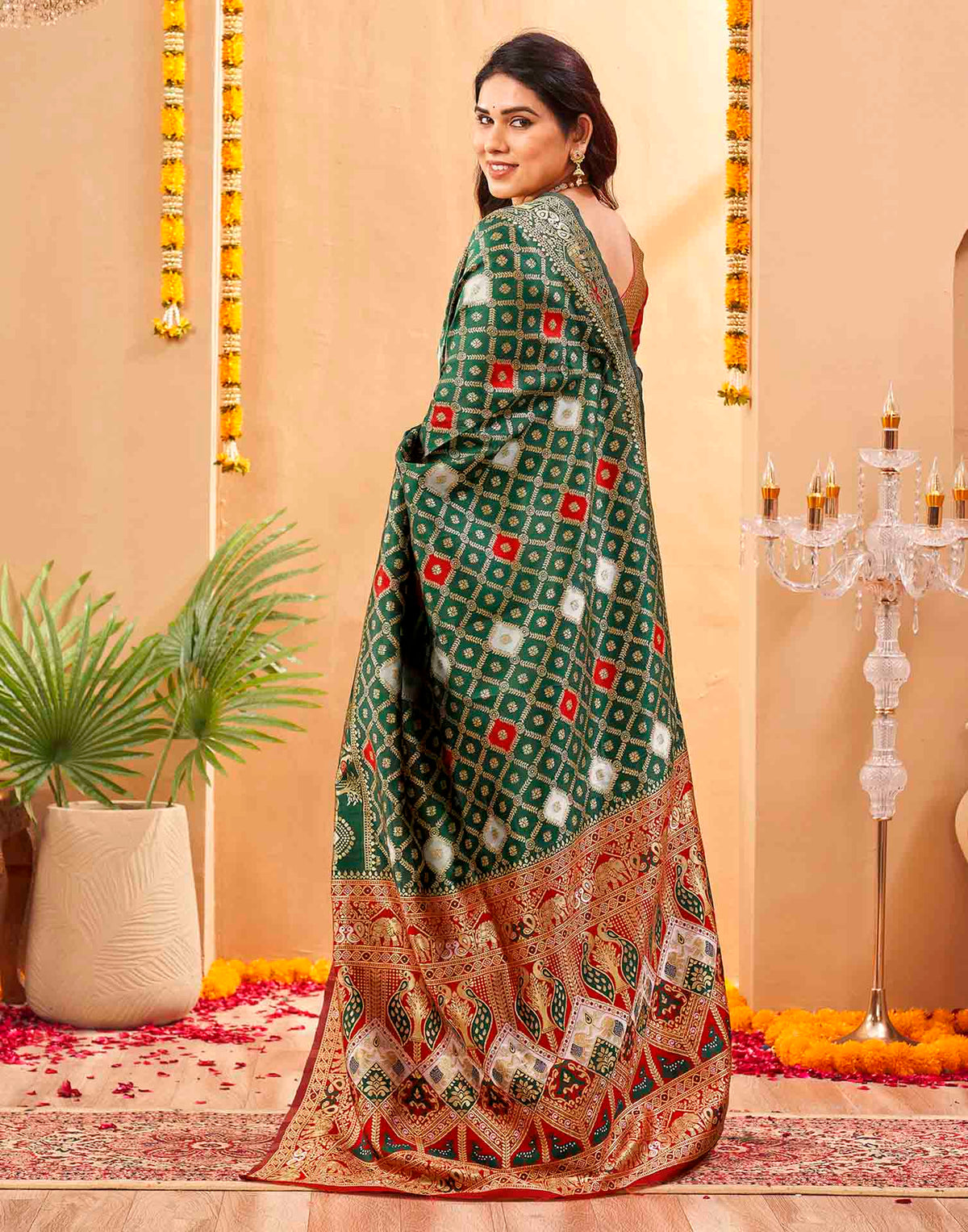 Green Silk Woven Banarasi Saree
