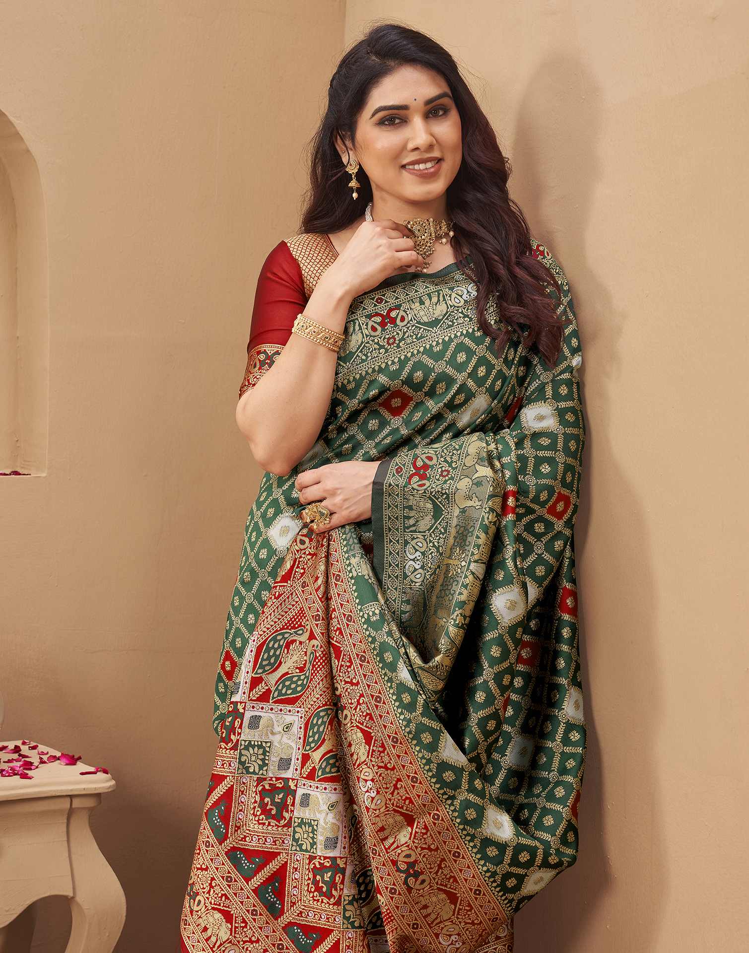 Green Silk Woven Banarasi Saree