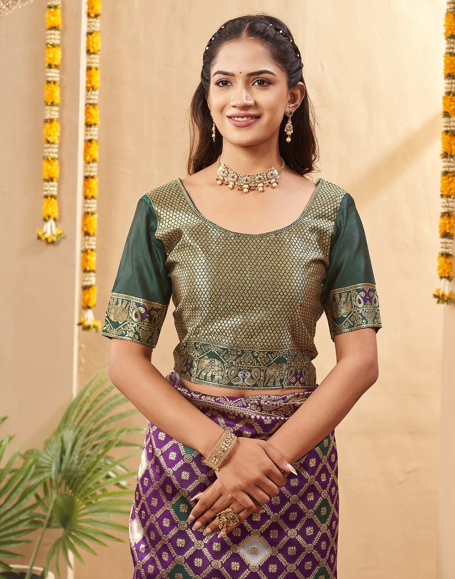 Purple Silk Woven Banarasi Saree