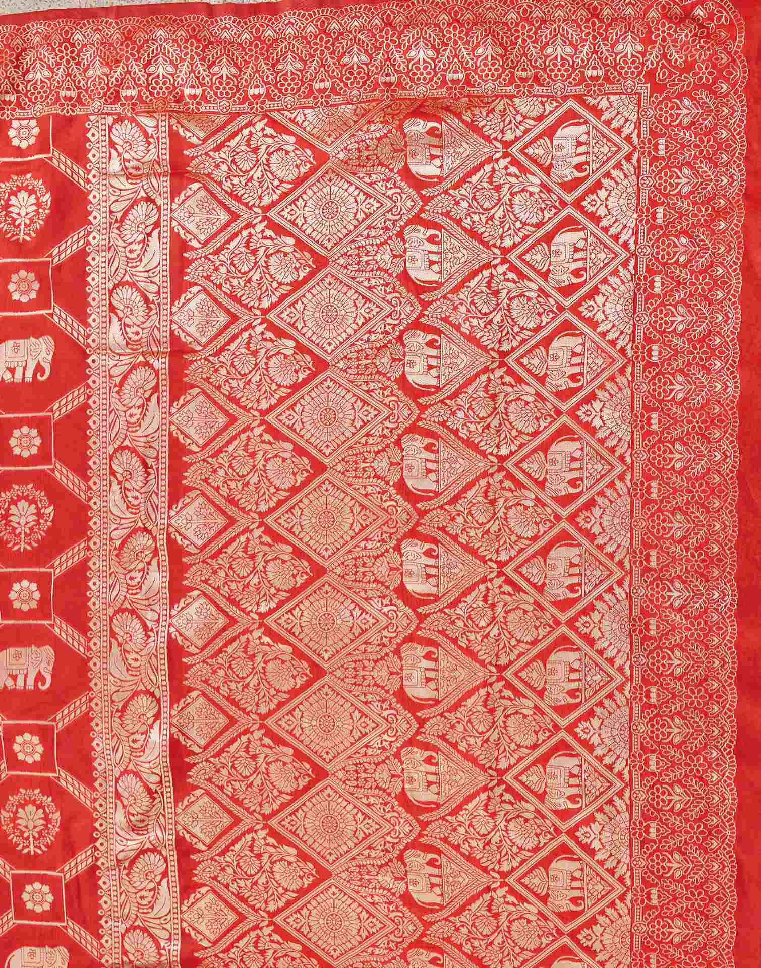 Red Silk Woven Banarasi Saree