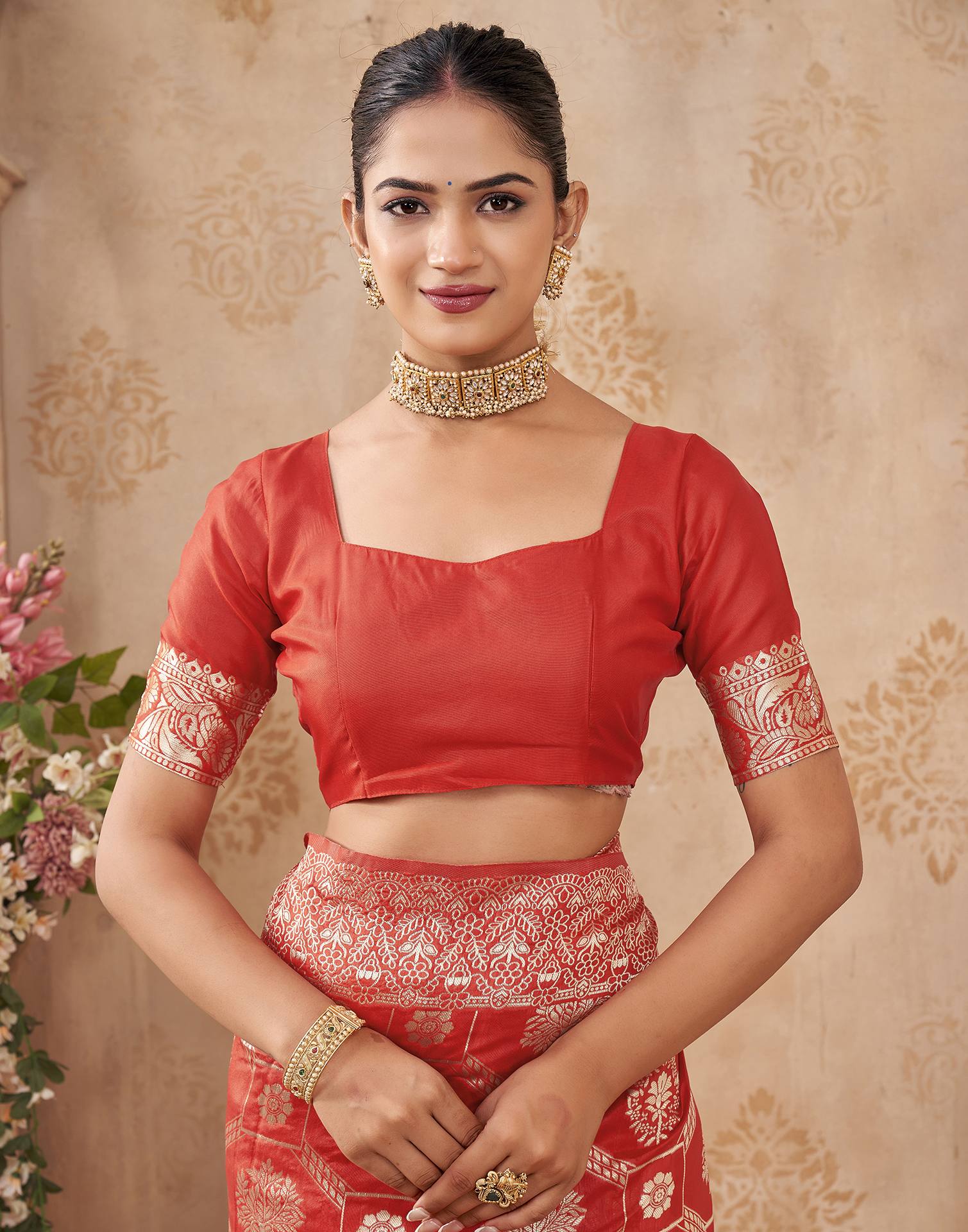 Red Silk Woven Banarasi Saree