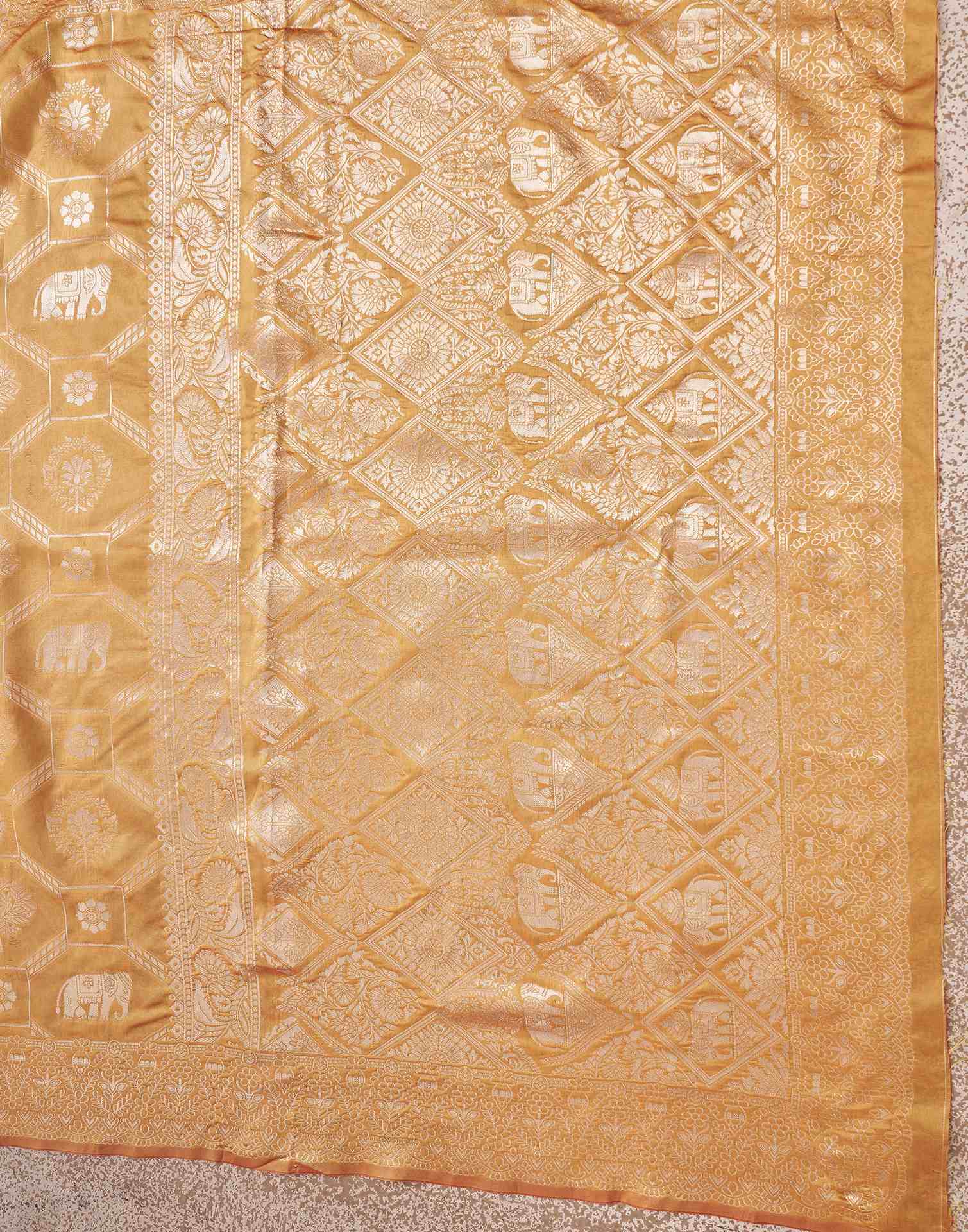 Turmeric Yellow Silk Woven Banarasi Saree