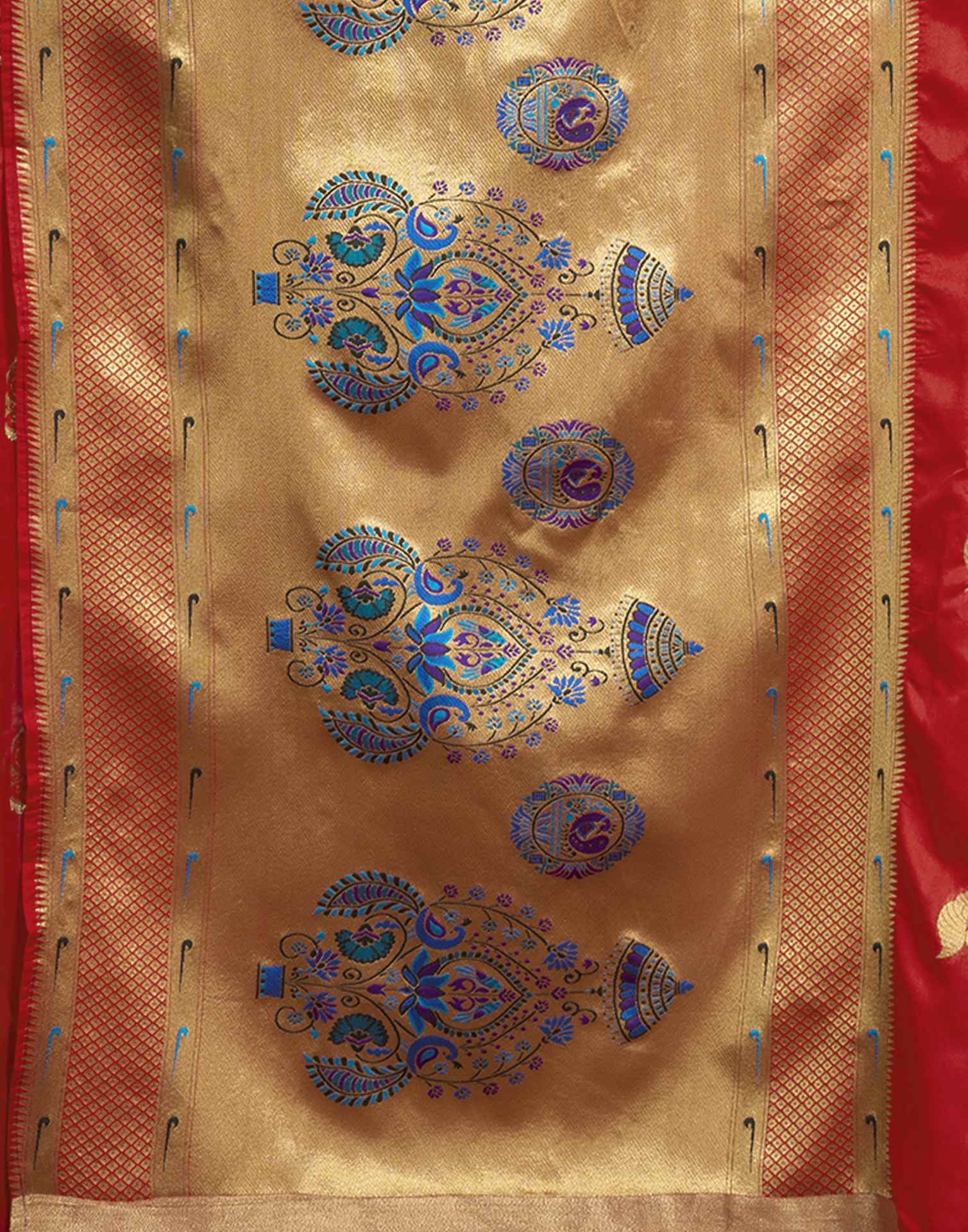 Red Silk Woven Paithani Saree