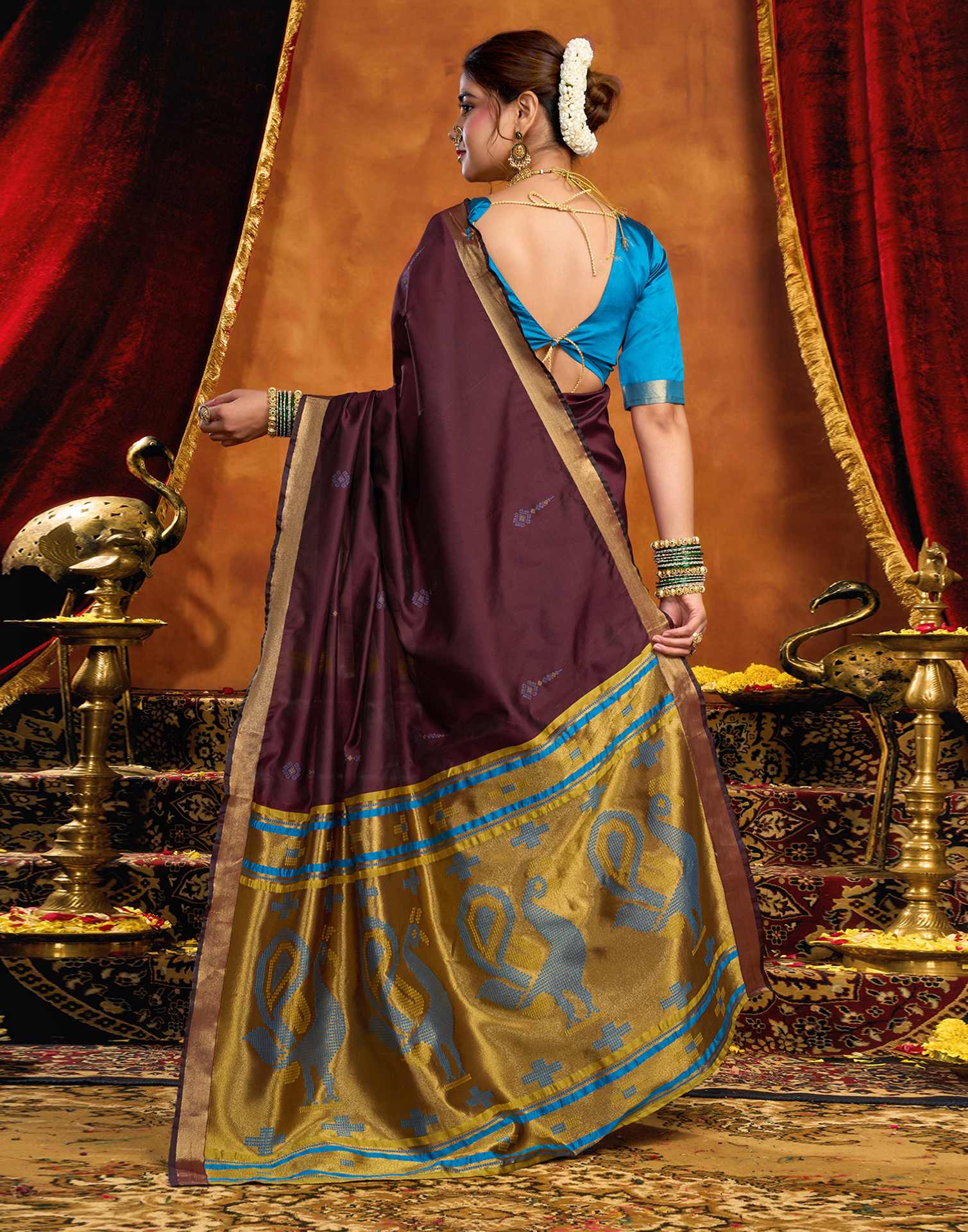 Maroon Silk Woven Paithani Saree