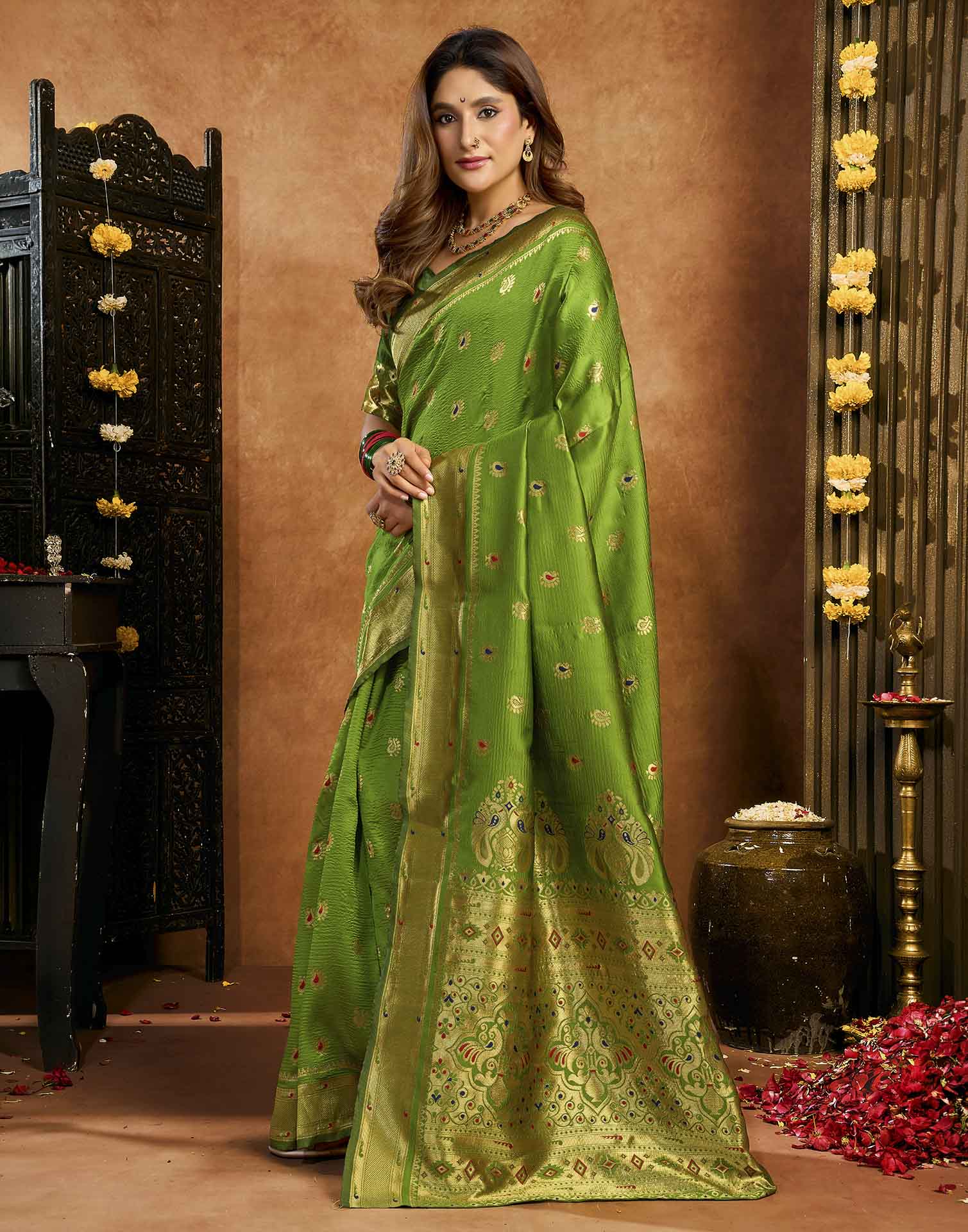 Green Silk Woven Paithani Saree