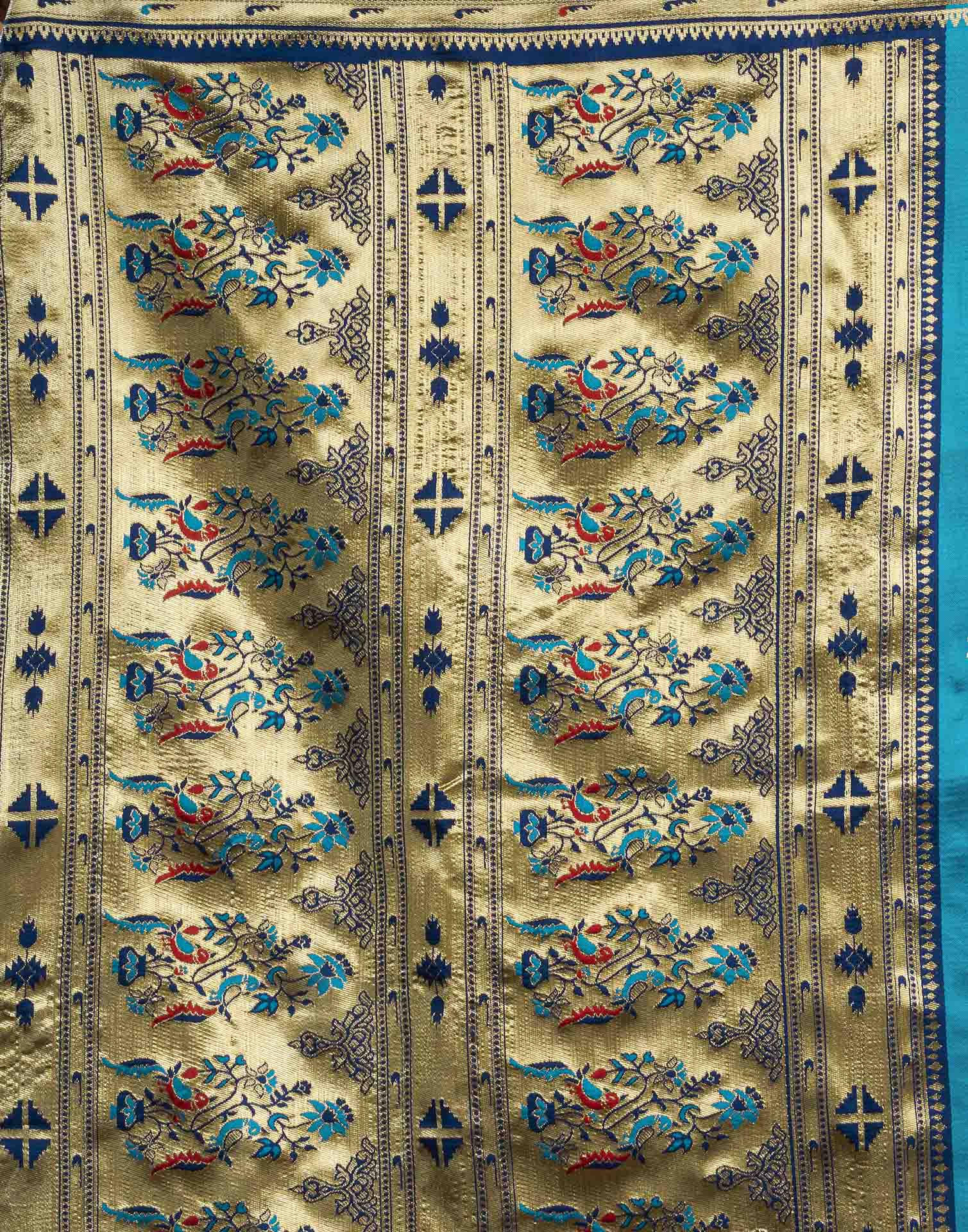 Blue Silk Woven Paithani Saree