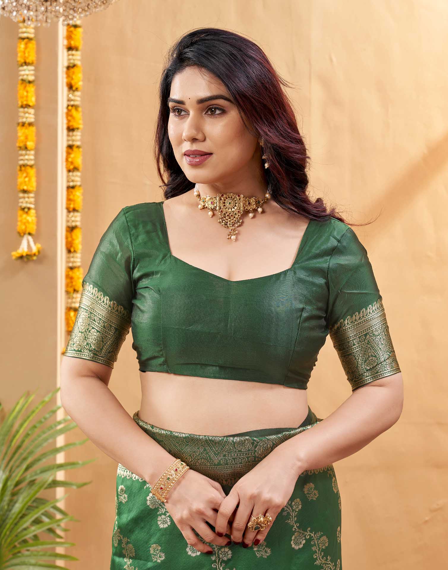 Green Silk Woven Banarasi Saree