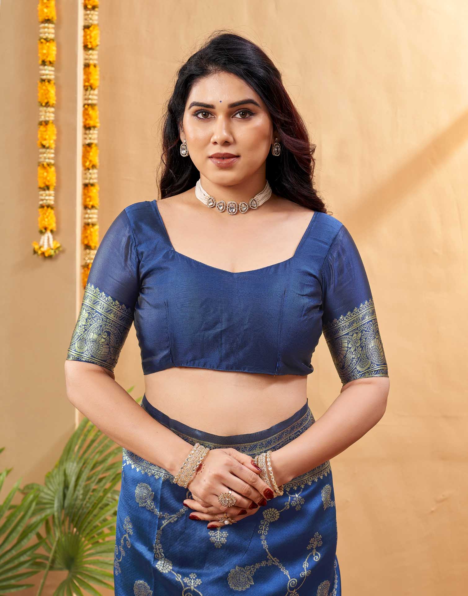 Blue Silk Woven Banarasi Saree
