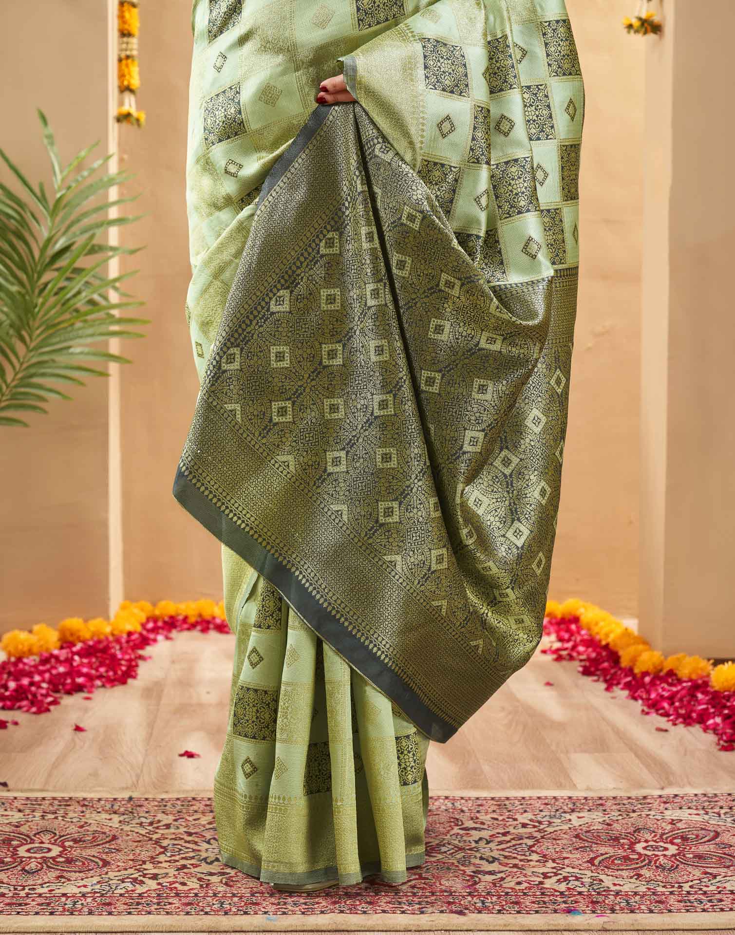 Green Silk Woven Banarasi Saree