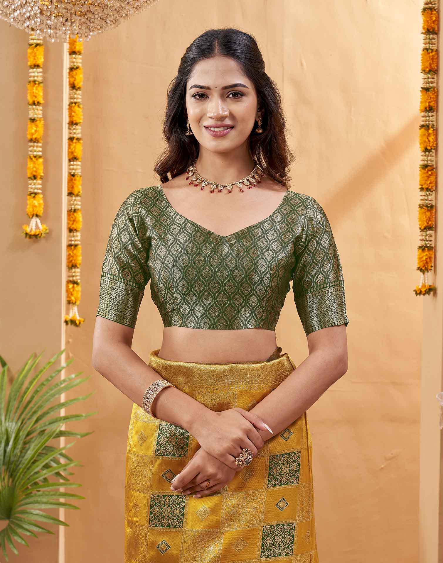Yellow Silk Woven Banarasi Saree