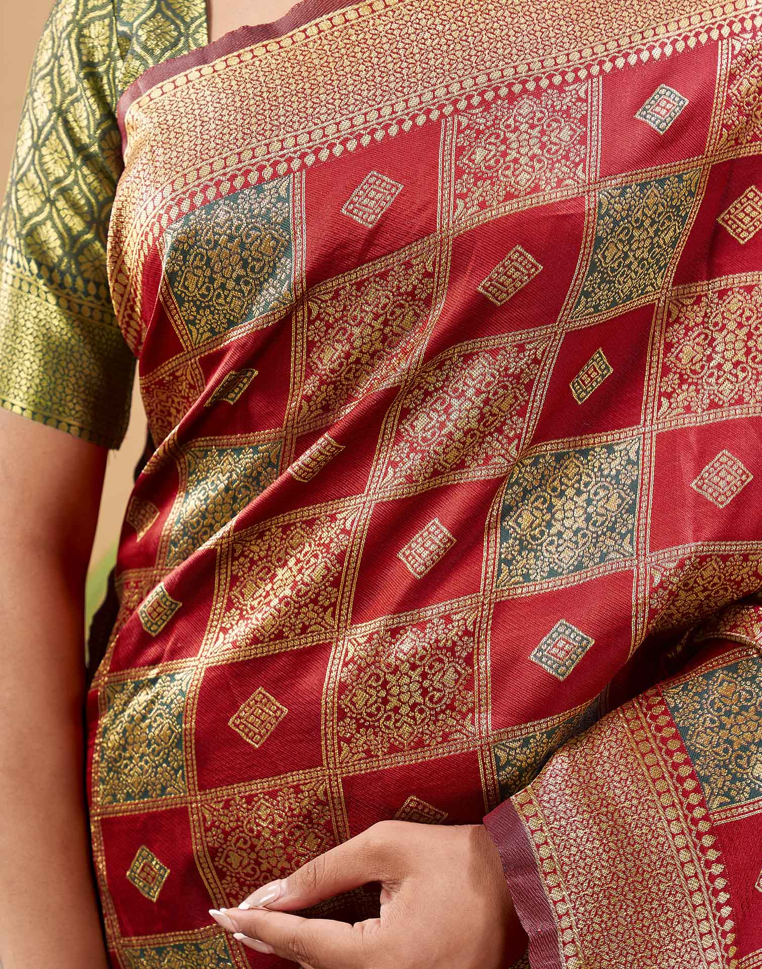 Red Silk Woven Banarasi Saree