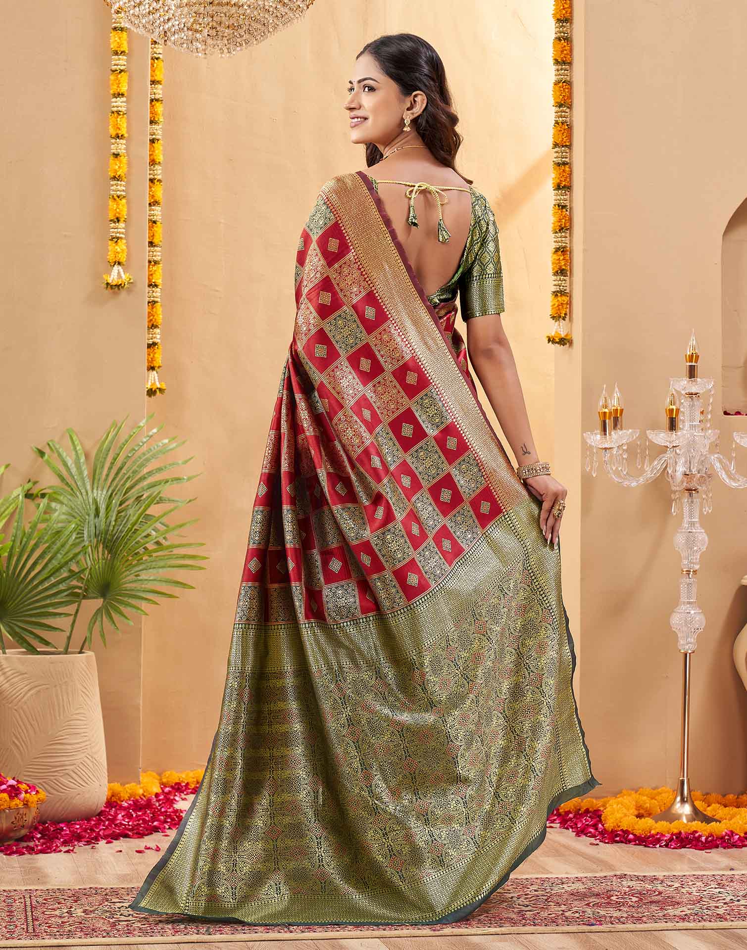 Red Silk Woven Banarasi Saree
