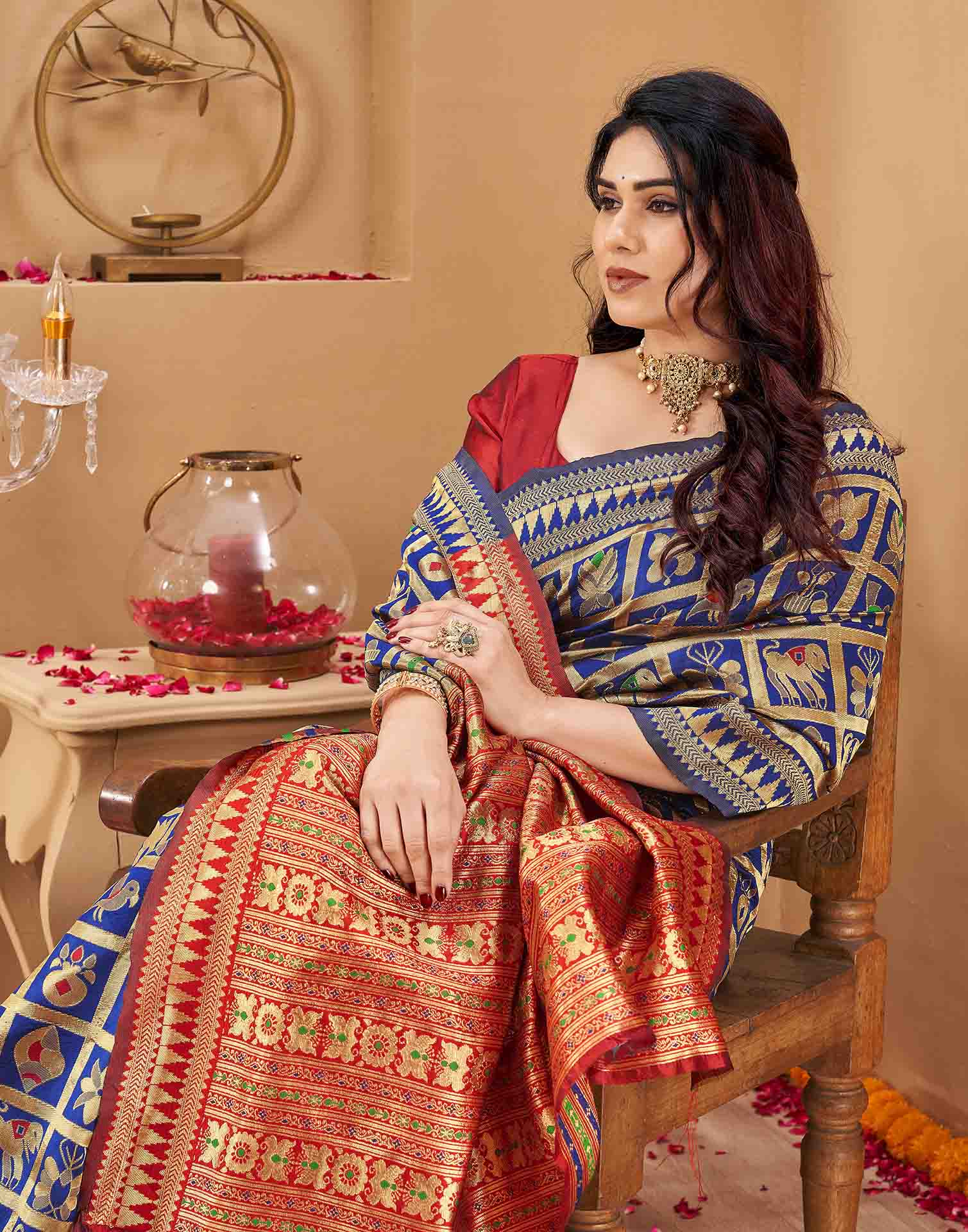 Royal Blue Silk Woven Patola Saree