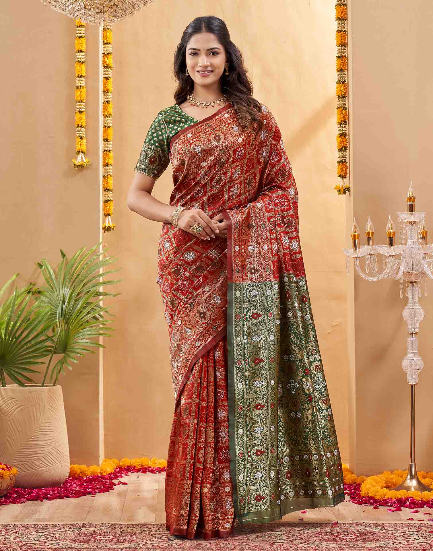Red Silk Woven Patola Saree