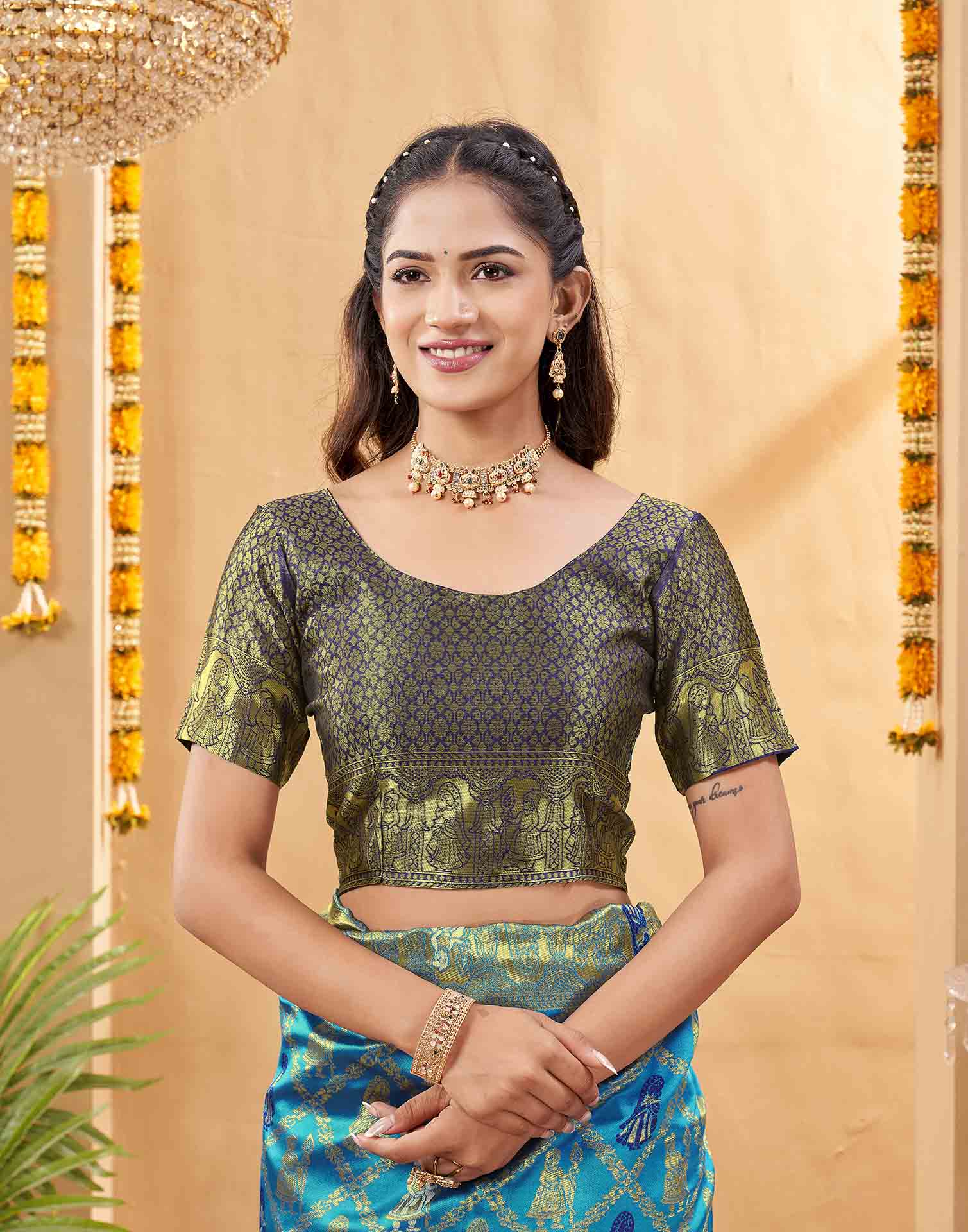 Blue Silk Woven Patola Saree