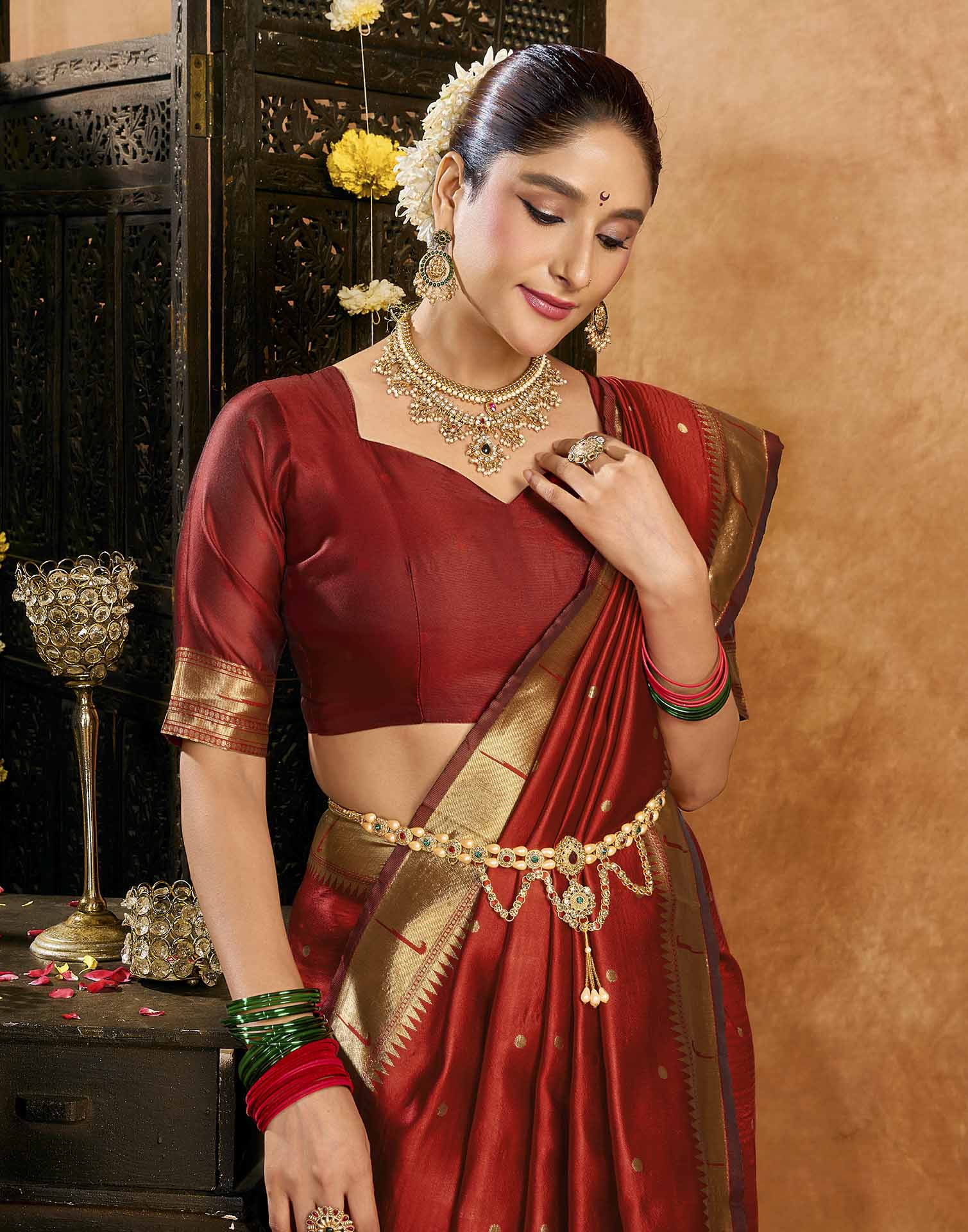 Red Silk Woven Paithani Saree