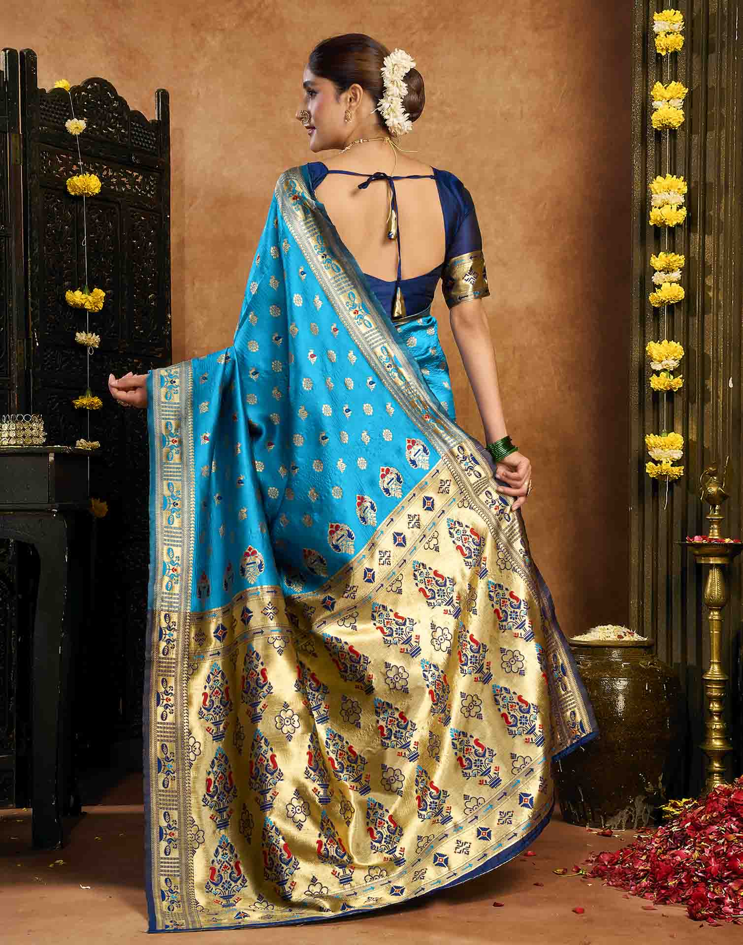 Blue Silk Woven Paithani Saree