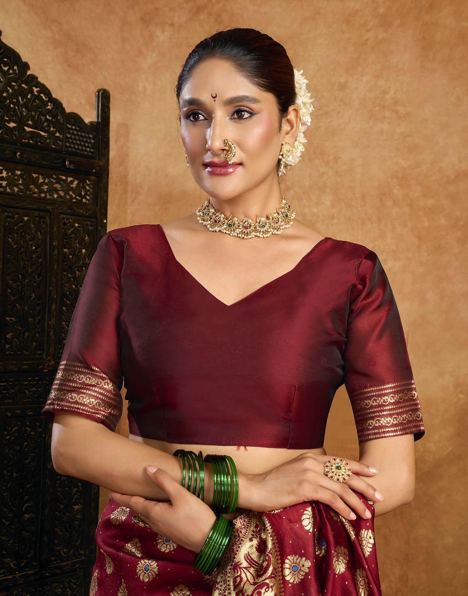 Maroon Silk Woven Paithani Saree